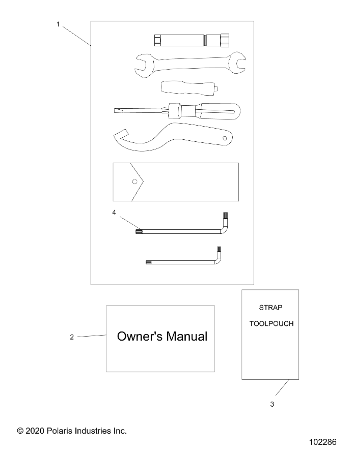 REFERENCE TOOL KIT AND OWNERS MANUAL POUR RZR 200 AU R02 2023