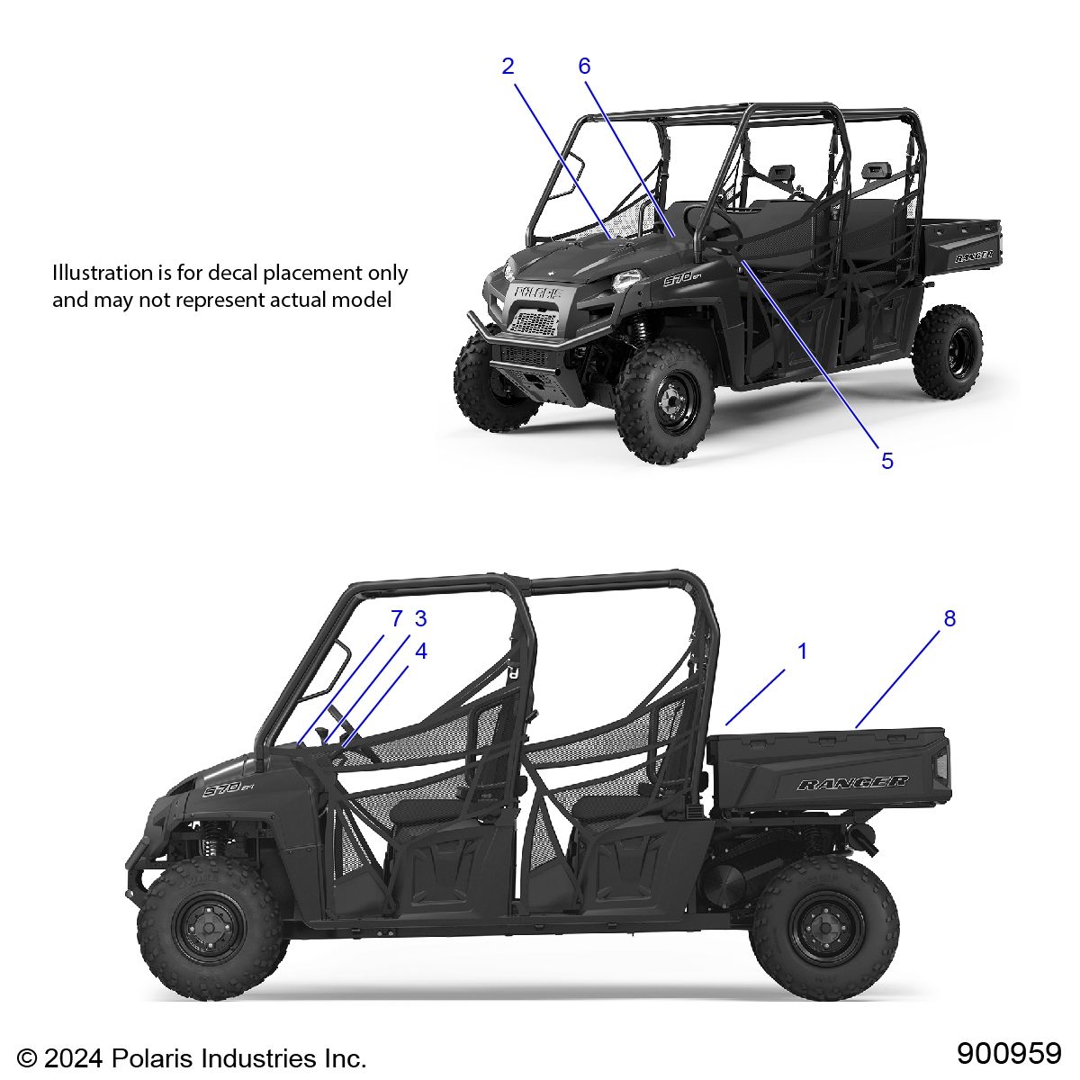 CARROSSERIE AUTOCOLLANTS GENERAL POUR RANGER 570 CREW FULL SIZE 2025