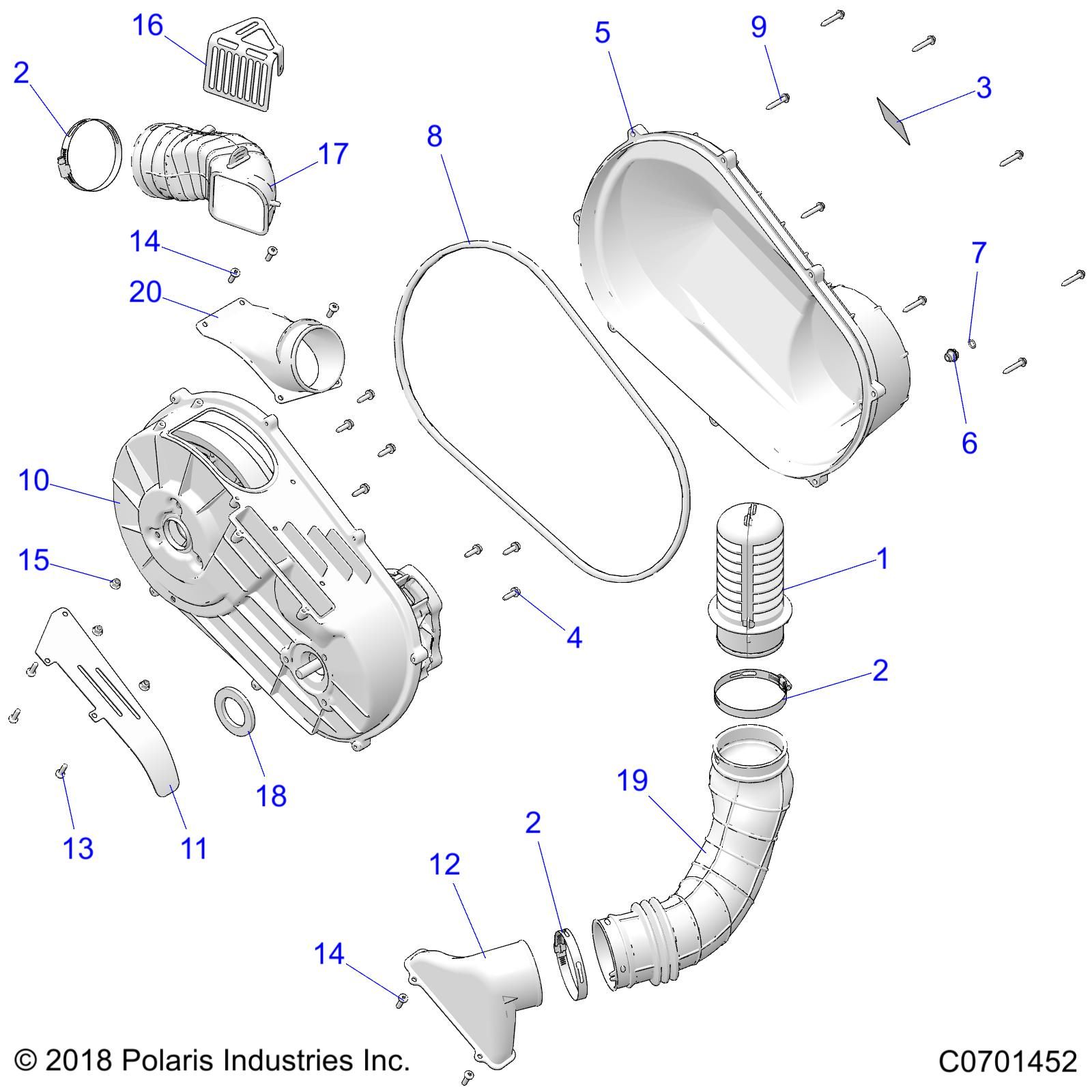 TRANSMISSION CARTER DEMBRAYAGE POUR RZR 900 50 INCH 2020