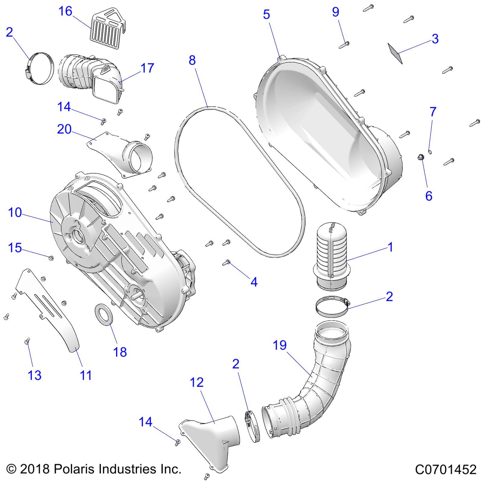 TRANSMISSION CARTER DEMBRAYAGE POUR RZR 900 TRAIL R02 2023