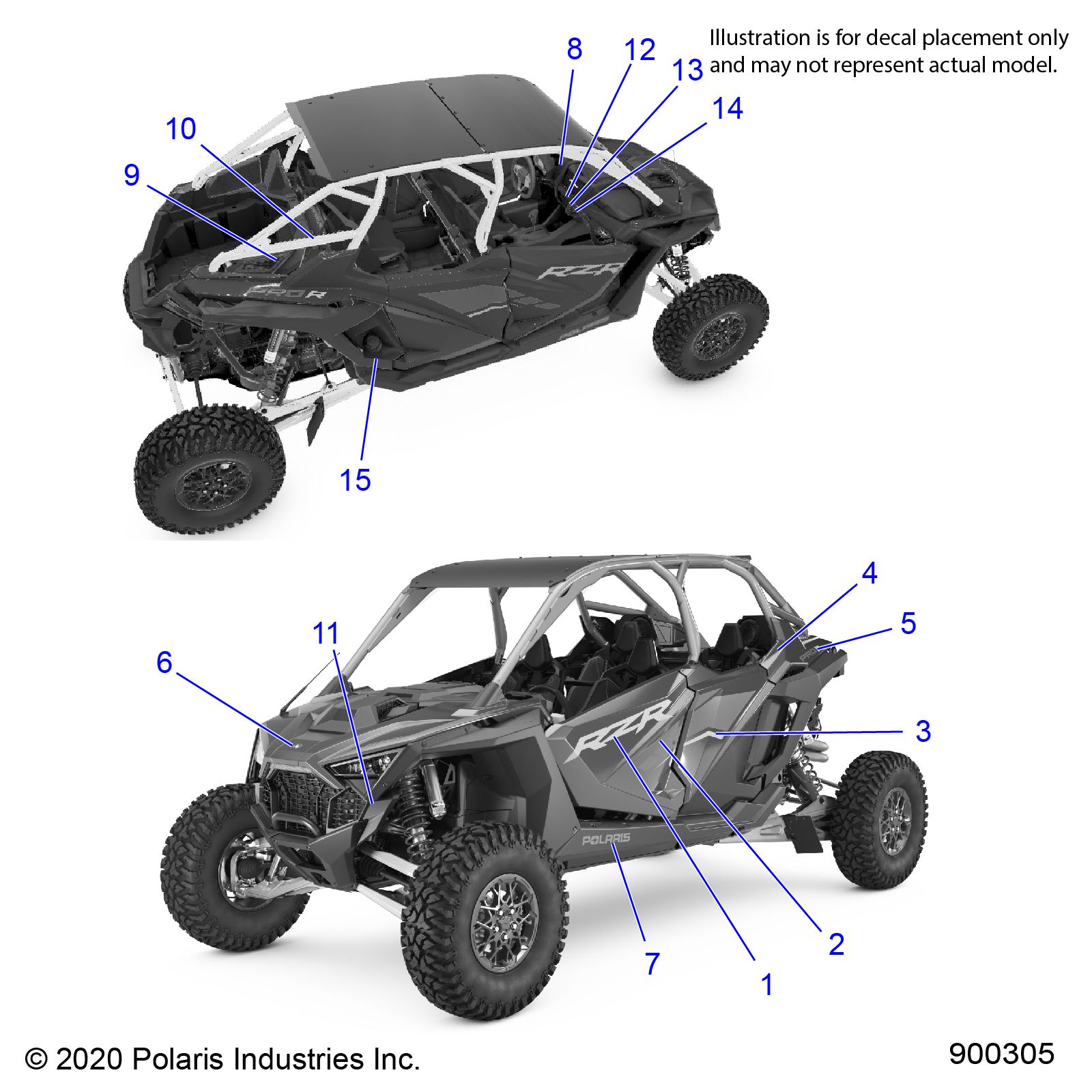 CARROSSERIE AUTOCOLLANTS POUR RZR PRO R4 DYNAMIX 2022