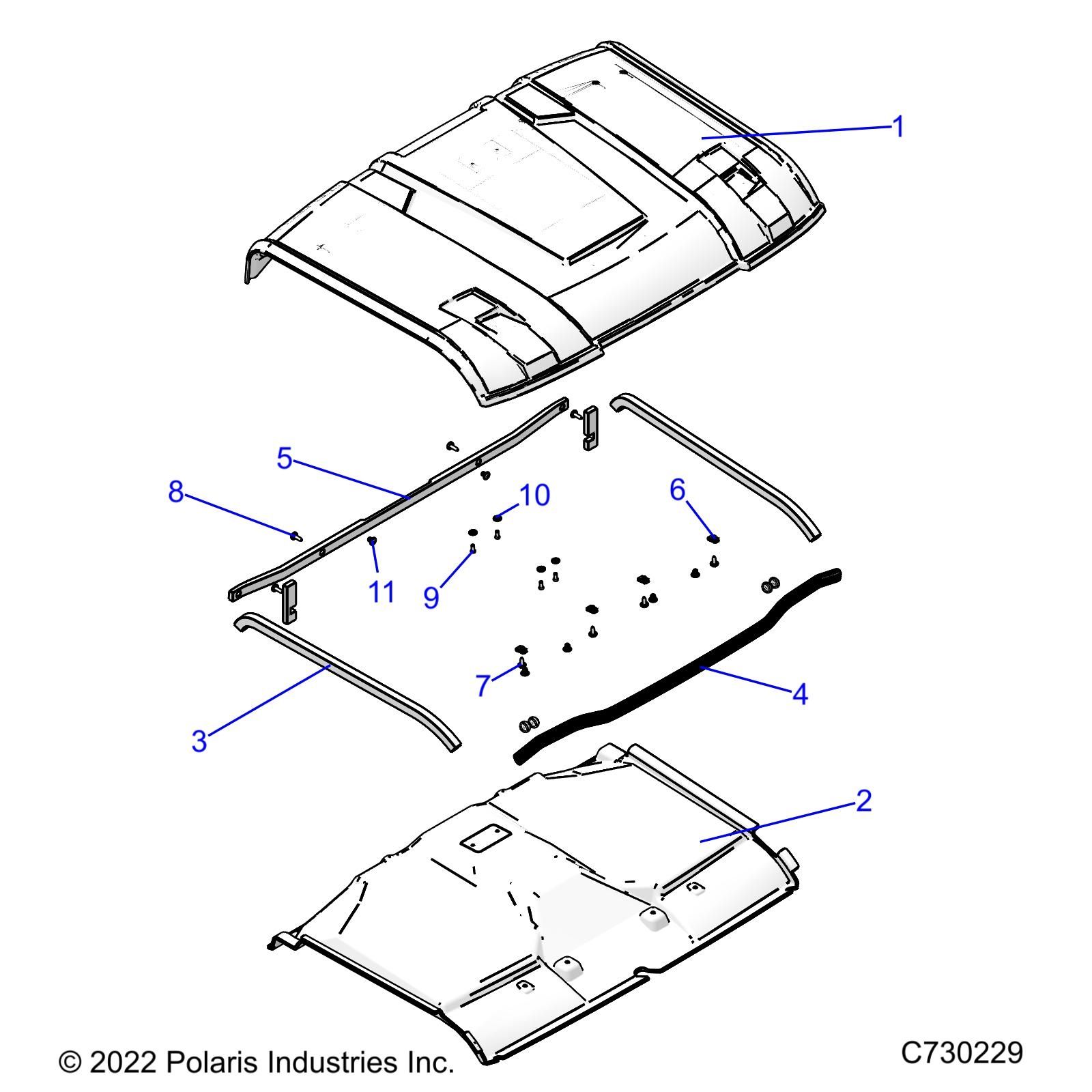 CARROSSERIE TOIT DOUBLURE ET JOINTS POUR RANGER 570 NSTR 2023