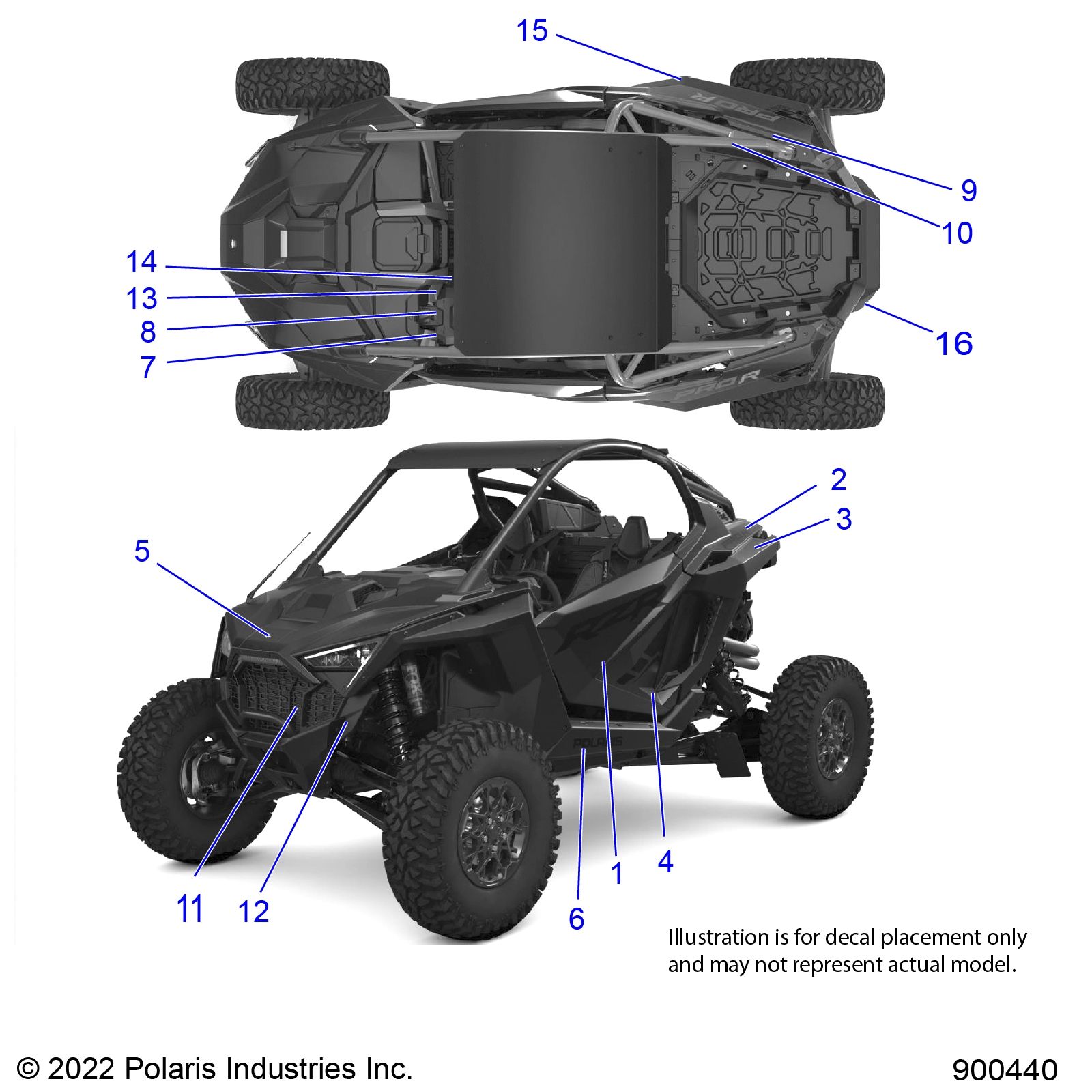 CARROSSERIE AUTOCOLLANTS POUR RZR PRO R RC 2023
