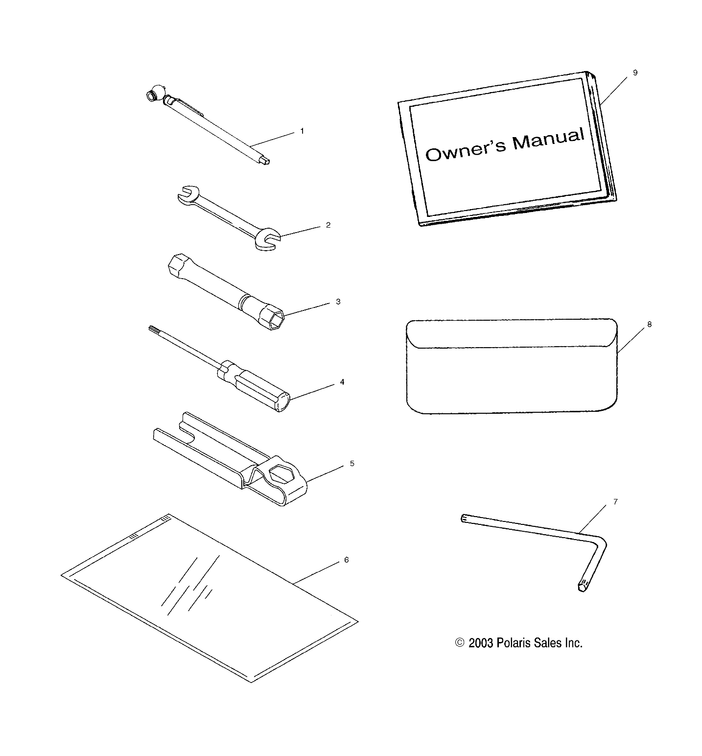 REFERENCES TROUSSE A OUTILS POUR A04GJ50AA PREDATOR 2004