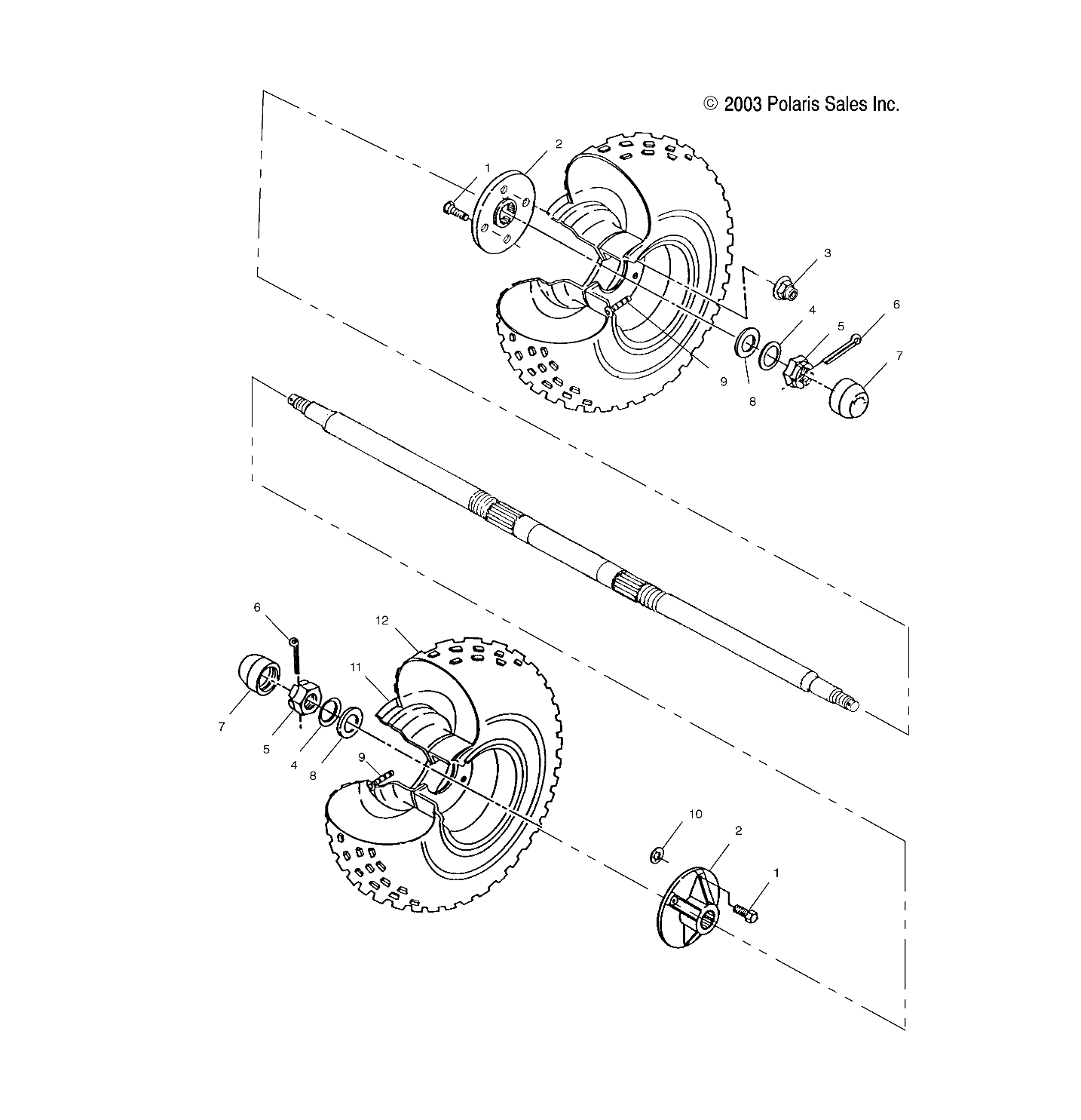 ROUES ROUE ARRIERE POUR A04BG50AA SCRAMBLER 500 4X4 2004