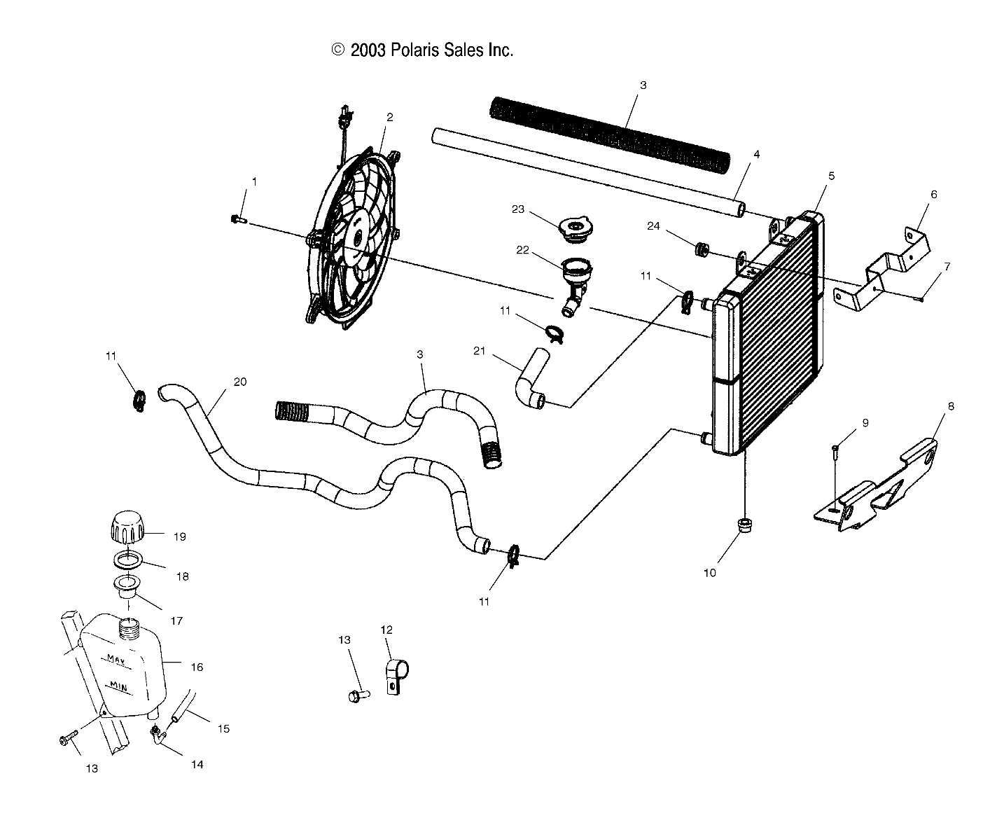 MOTEUR SYSTEME DE REFROIDISSEMENT POUR A04CH42AQ SPORTSMAN 400 2004