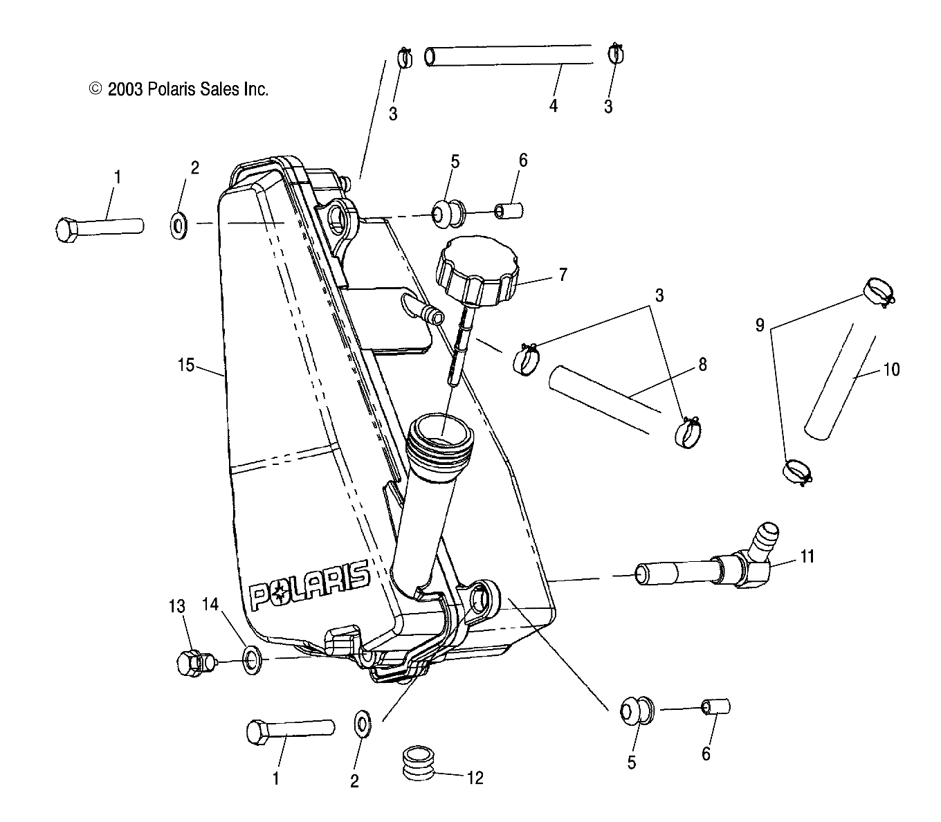CARROSSERIE RESERVOIR DHUILE POUR A04CH42AA SPORTSMAN 400 2004