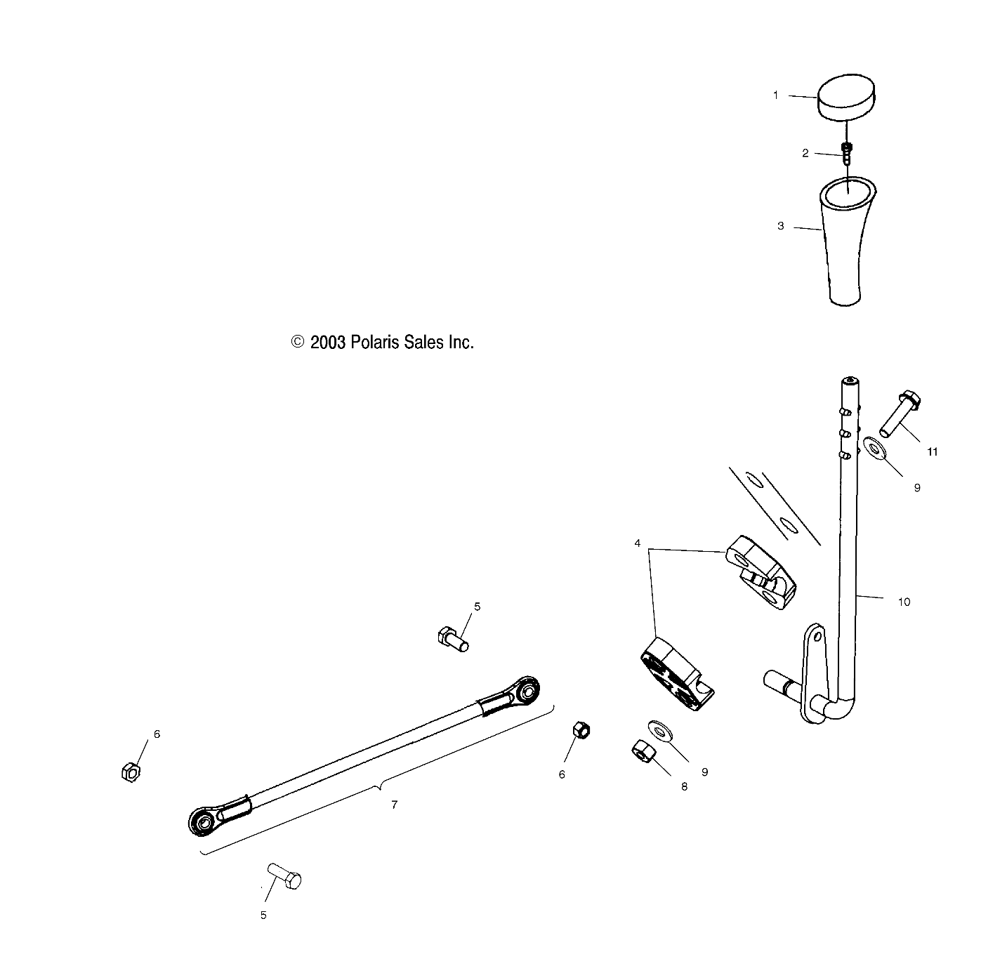 TRANSMISSION SELECTEUR DE VITESSES POUR SPORTSMAN 600 2003