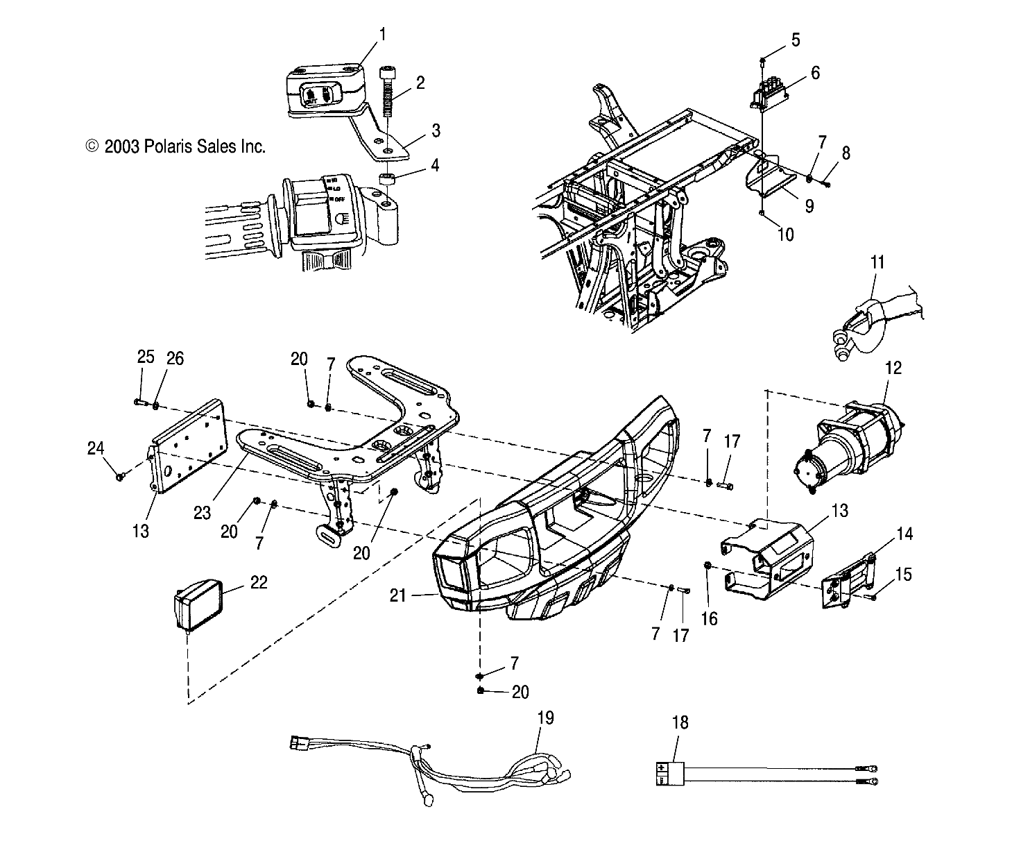ACCESSOIRES ENSEMBLE TREUIL POUR A04CH50AQ SPORTSMAN 500 2004