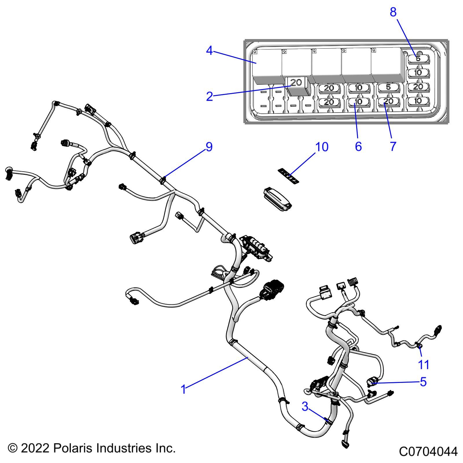 ELECTRICAL WIRE HARNESSES CHASSIS POUR RANGER 570 CREW FULL SIZE R01 2023