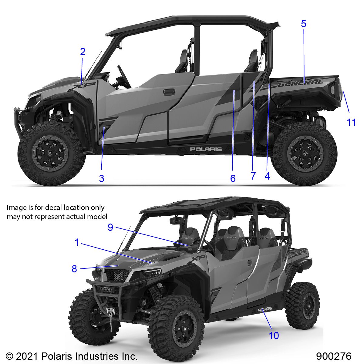 CARROSSERIE AUTOCOLLANTS POUR GENERAL XP4 1000 DELUXE RC TRAIL PKG 2021