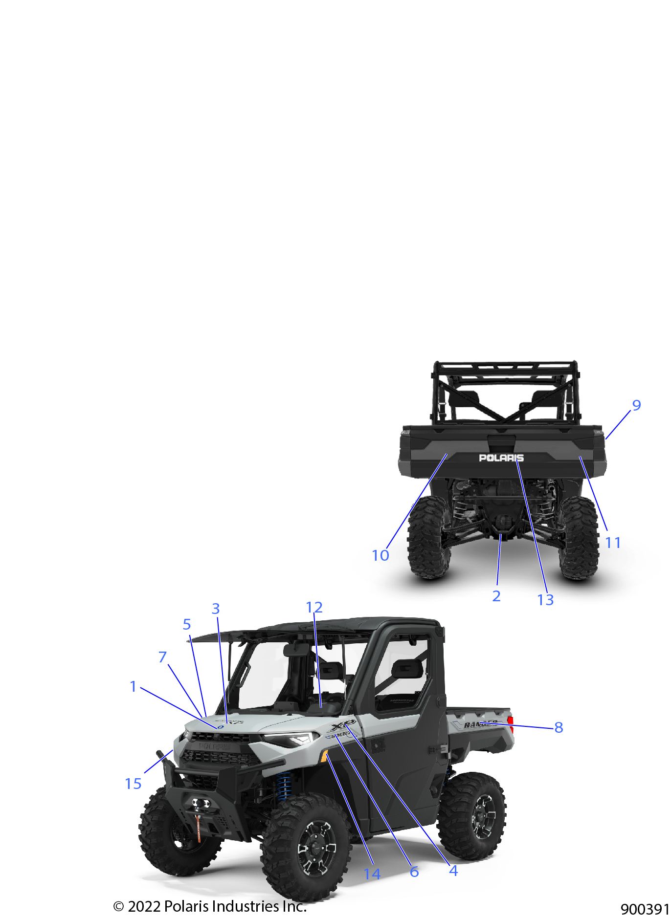 CARROSSERIE AUTOCOLLANTS DESIGN POUR RANGER XP 1000 NSTR ULT EVAP 2022
