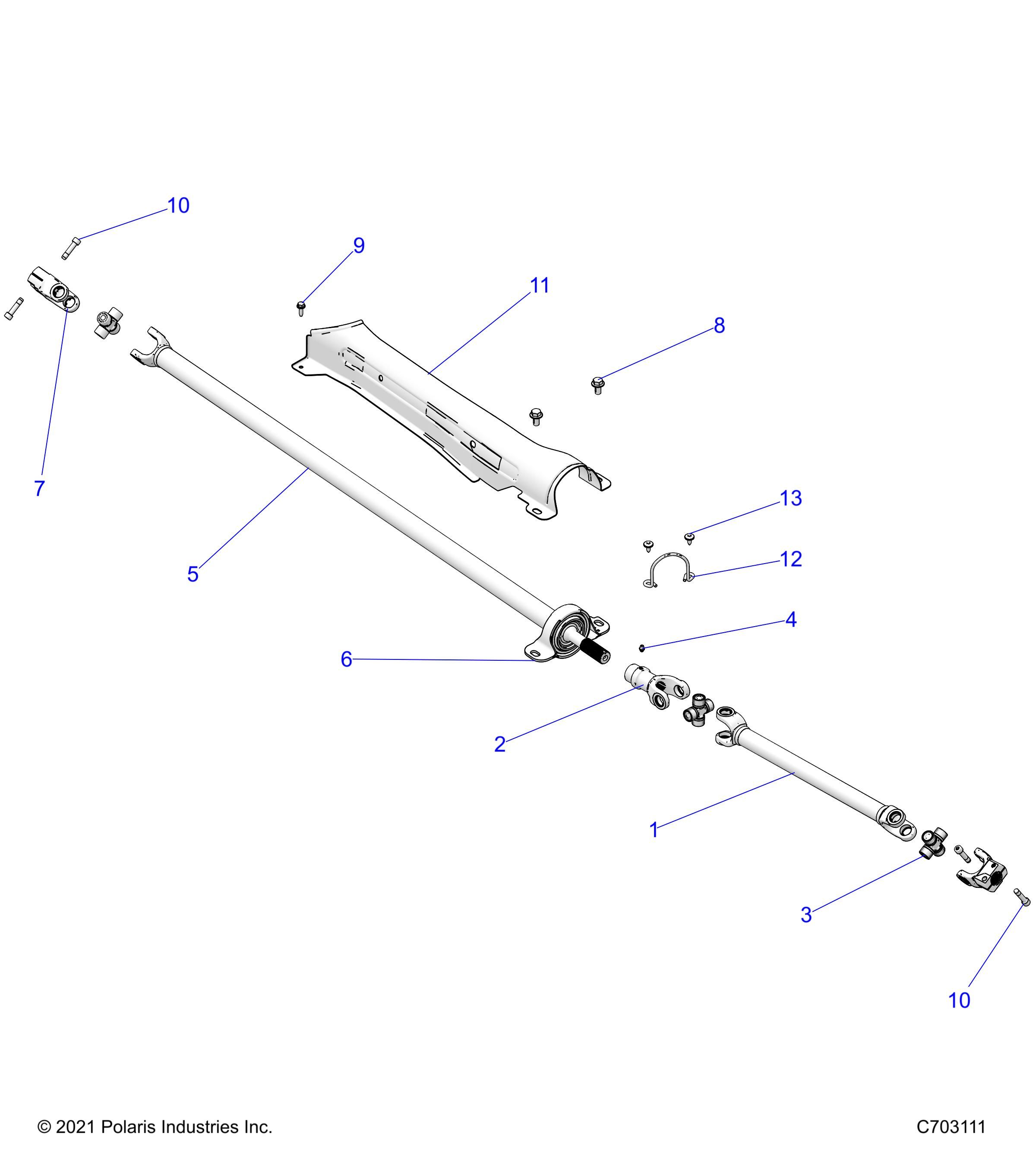 TRANSMISSION ARBRE DE SUPPORT POUR RZR XP 4 1000 PREMIUM 2024