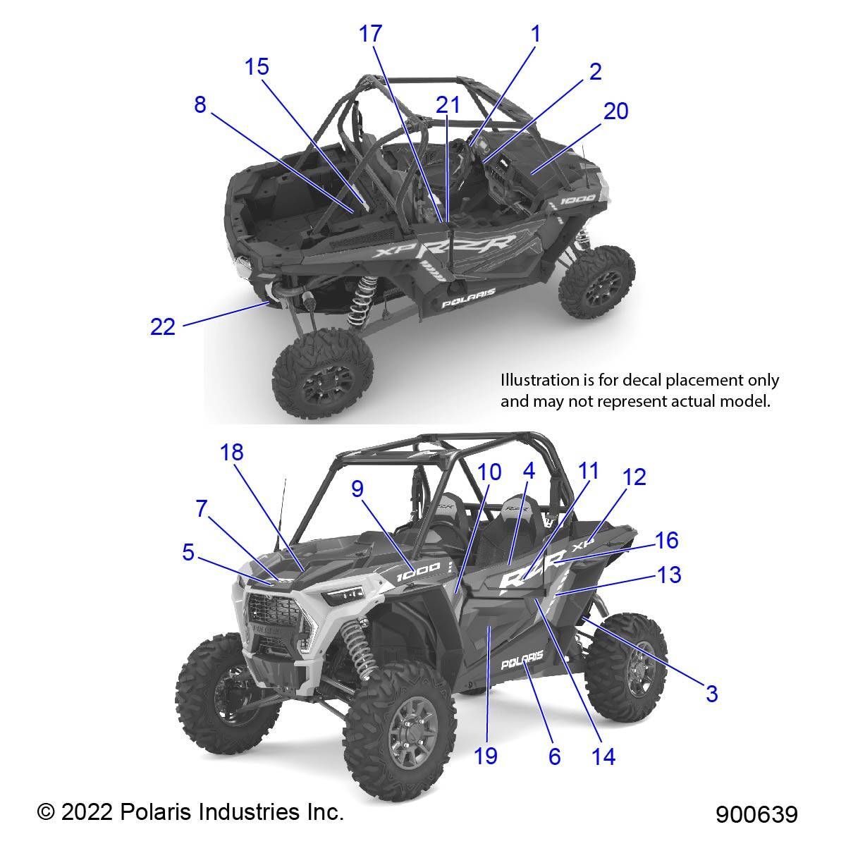 CARROSSERIE AUTOCOLLANTS POUR RZR XP 1000 EPS 3PC INTL R01 2023