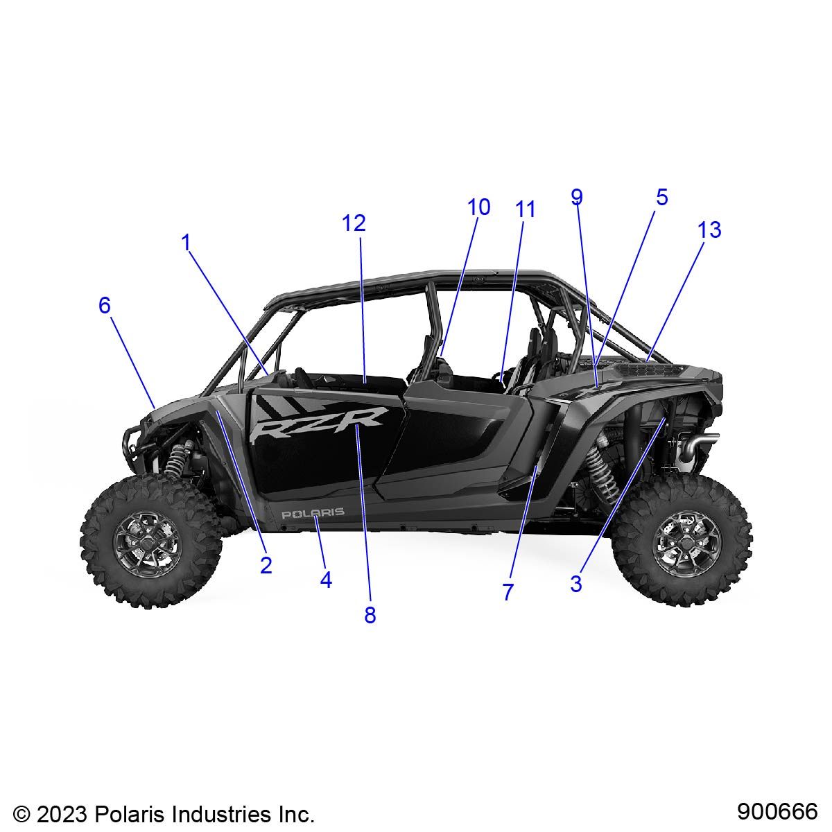 CARROSSERIE AUTOCOLLANTS POUR RZR XP 4 1000 PREMIUM EVAP R01 2024