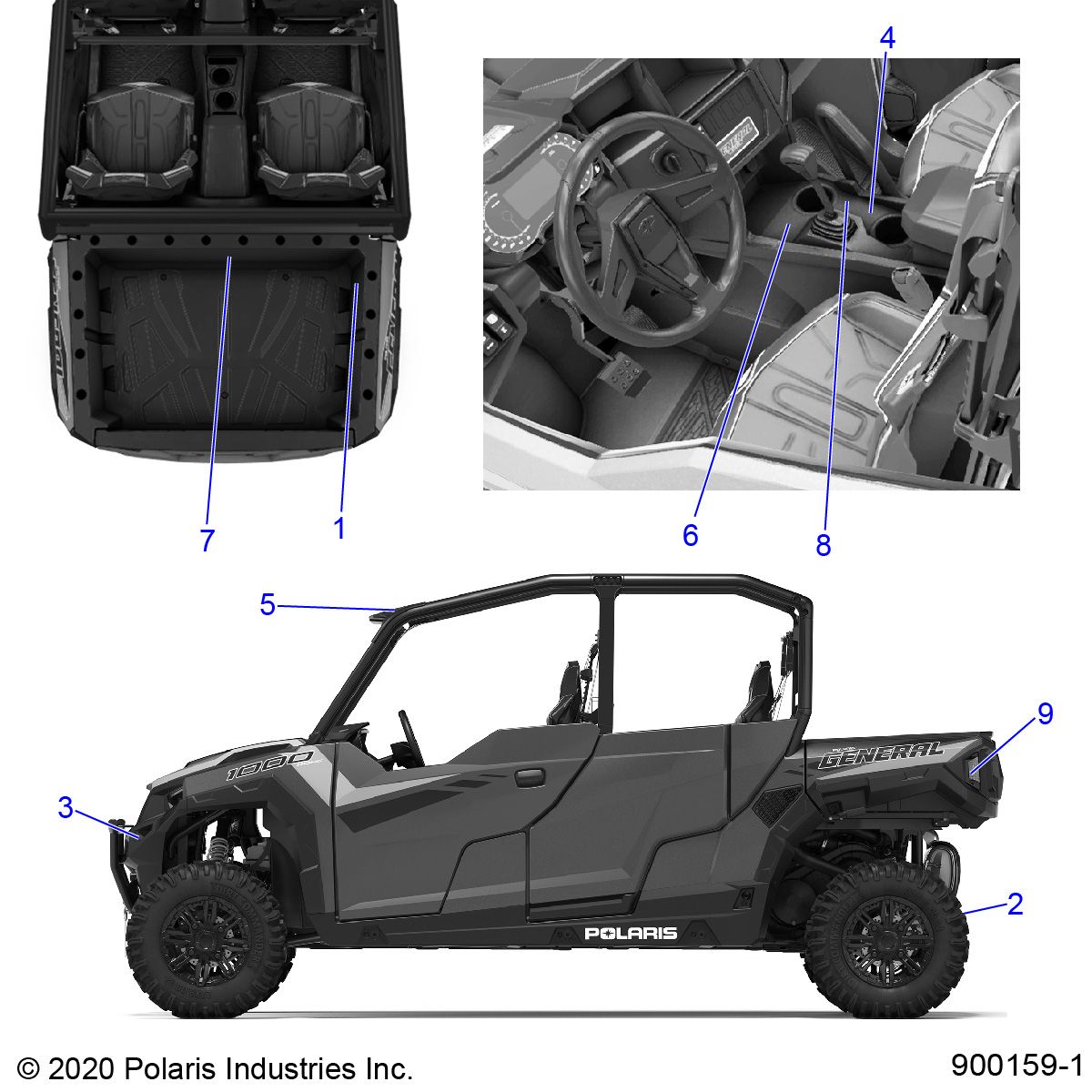 CARROSSERIE AUTOCOLLANTS AVERTISSEMENT POUR GENERAL 4 1000 PREMIUM EPS 2022