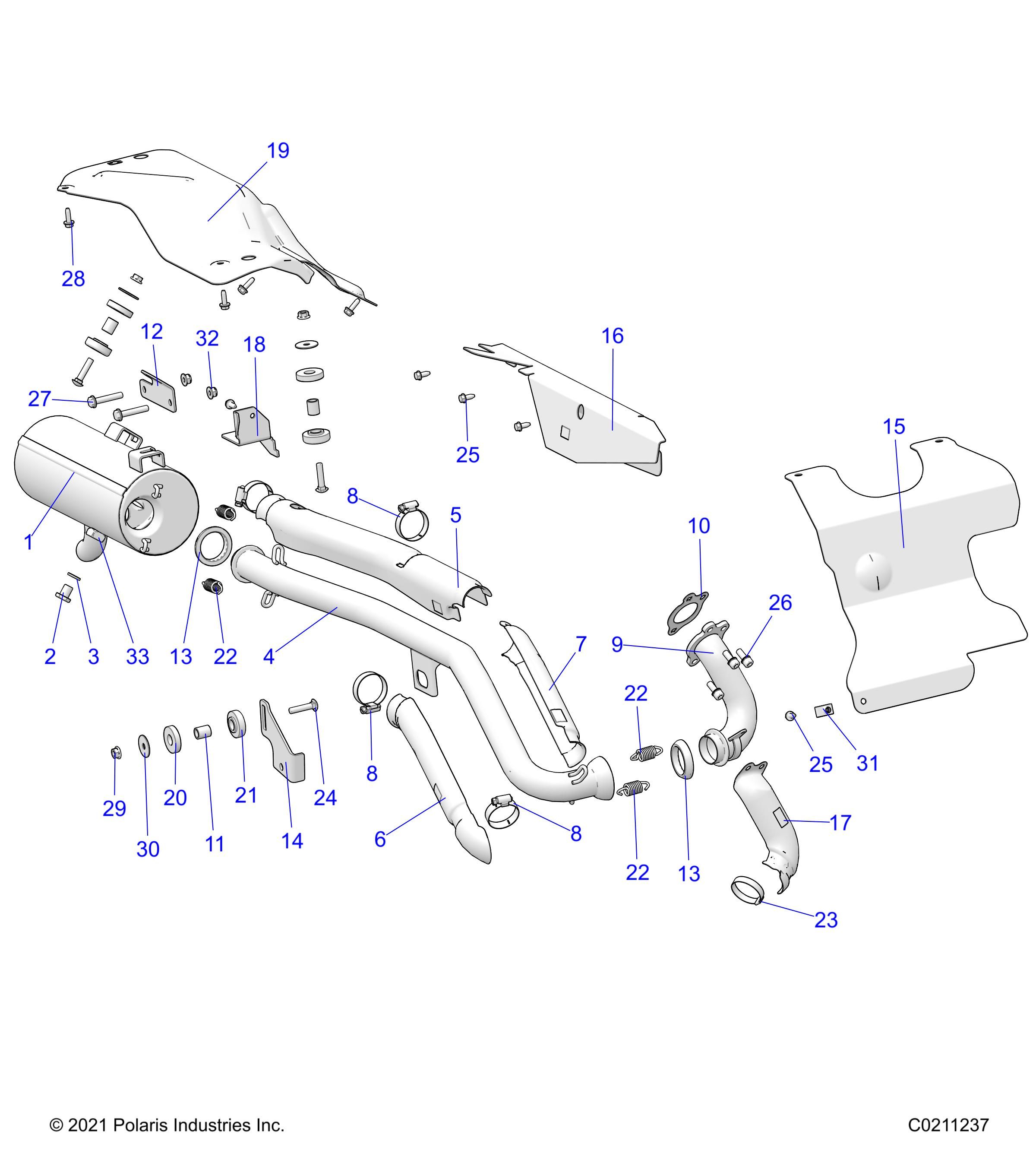 MOTEUR ECHAPPEMENT POUR SPORTSMAN 450 HO UTILITY 2022