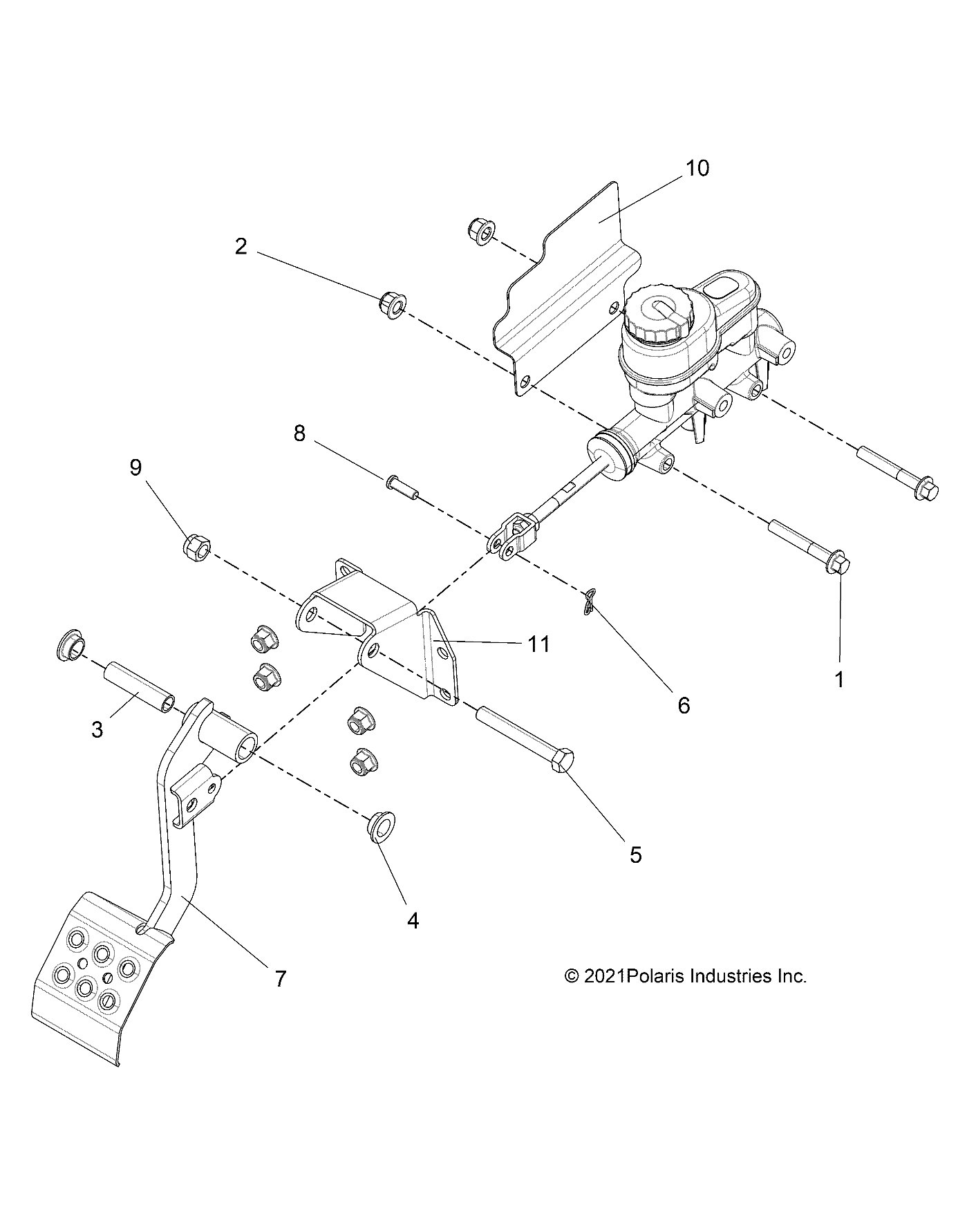 FREINS PEDALE ET MAITRE CYLINDRE POUR RANGER 48V EV MD 2021