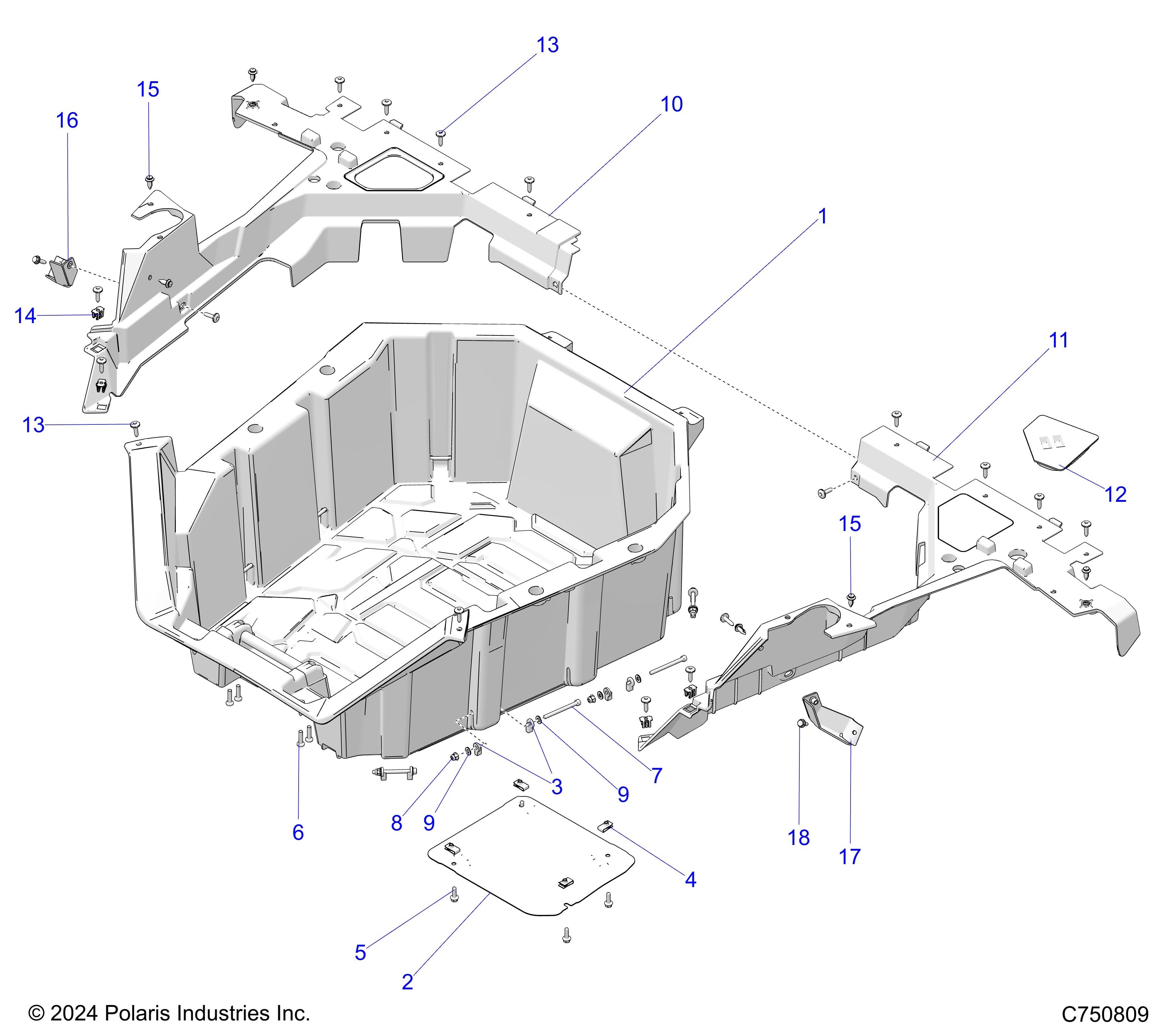 CARROSSERIE CARGO BOX POUR RZR PRO S4 PREMIUM 2025