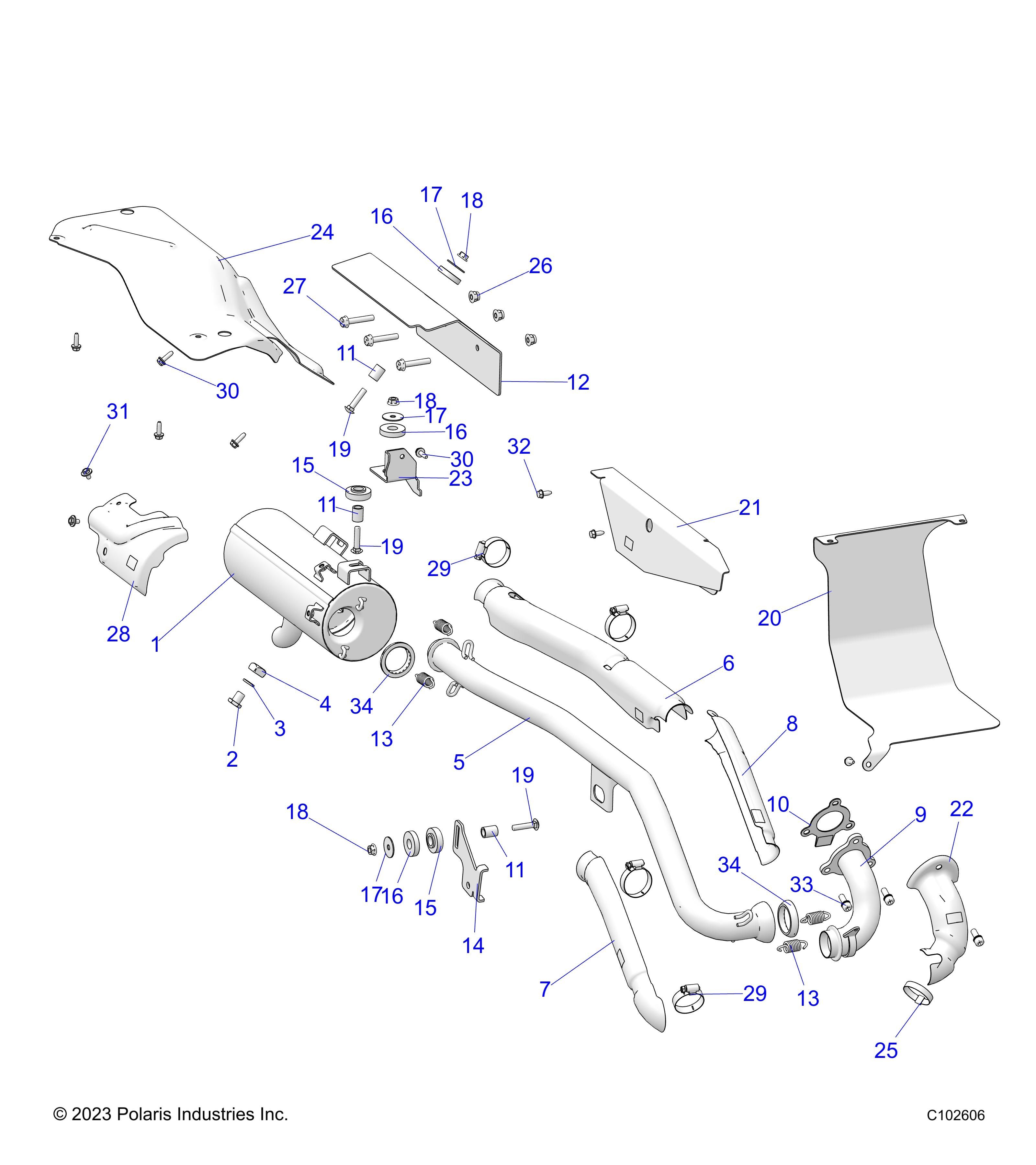 MOTEUR ECHAPPEMENT POUR SPORTSMAN TOURING 570 2025