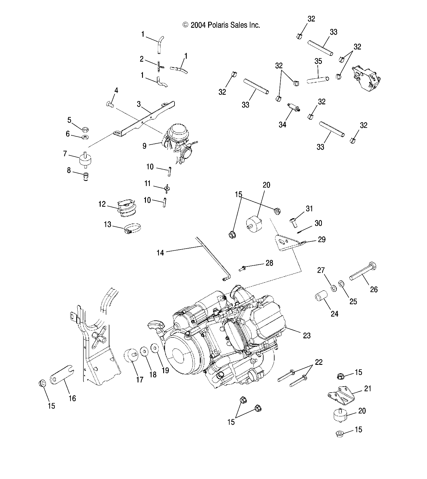 MOTEUR MONTAGE MOTEUR POUR SPORTSMAN 400 2005