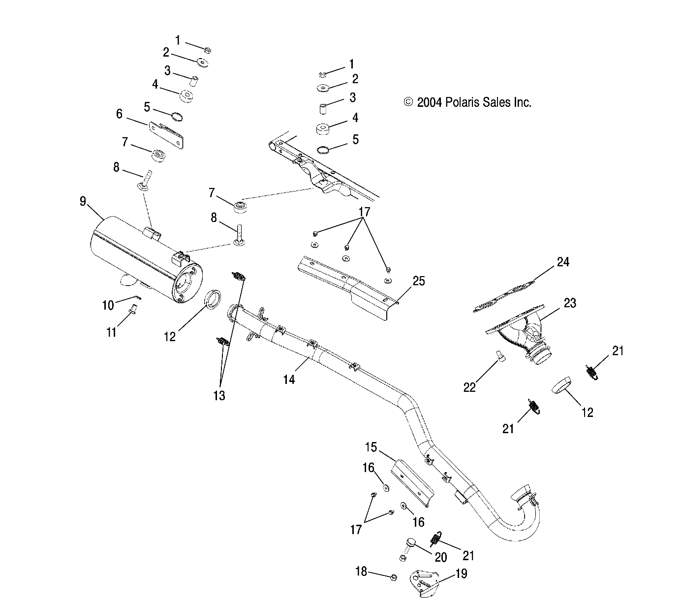 MOTEUR SYSTEME DECHAPPEMENT POUR SPORTSMAN 700 2005