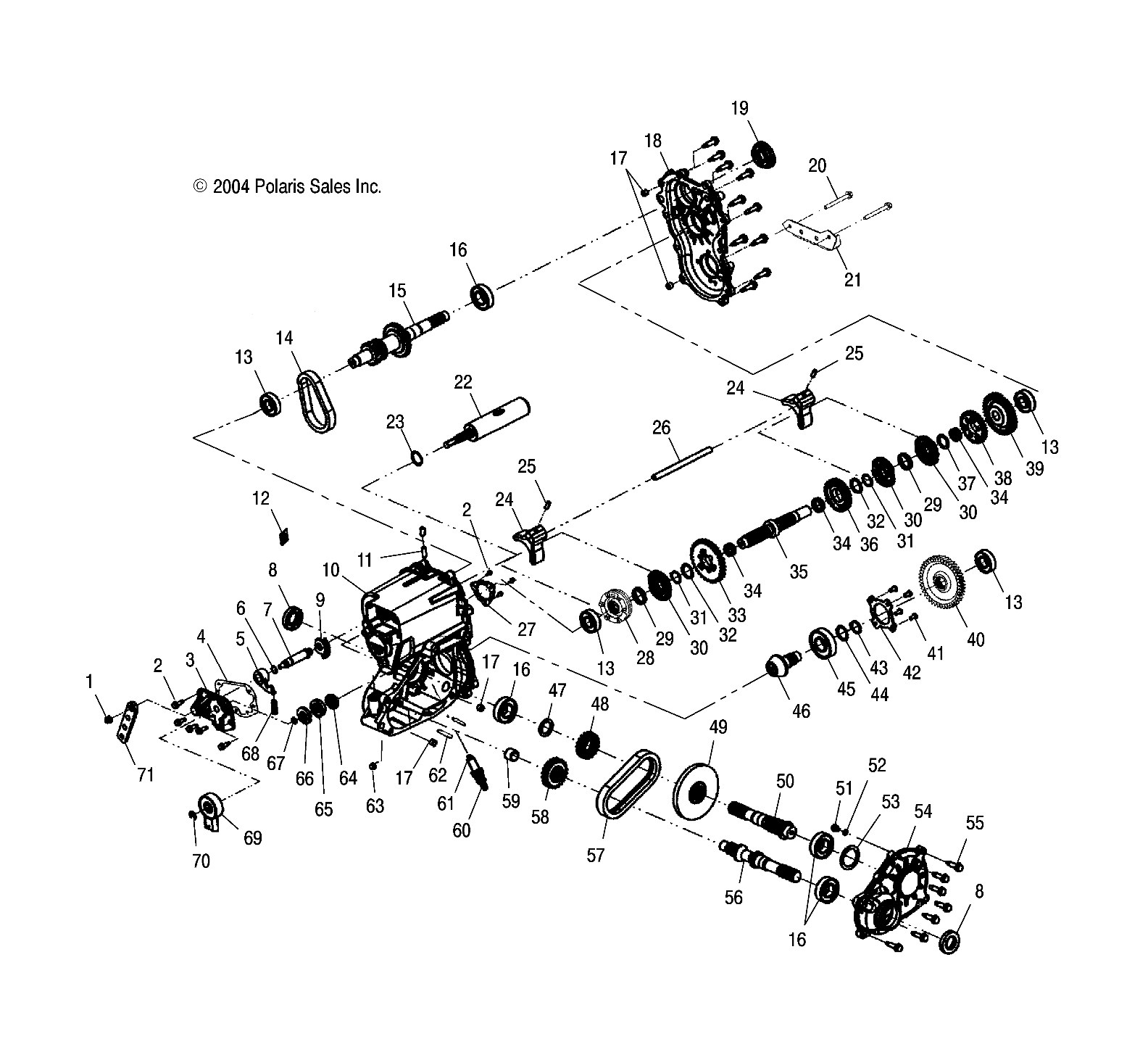 TRANSMISSION BOITE DE VITESSE POUR A04CH59AK SPORTSMAN 600 2004