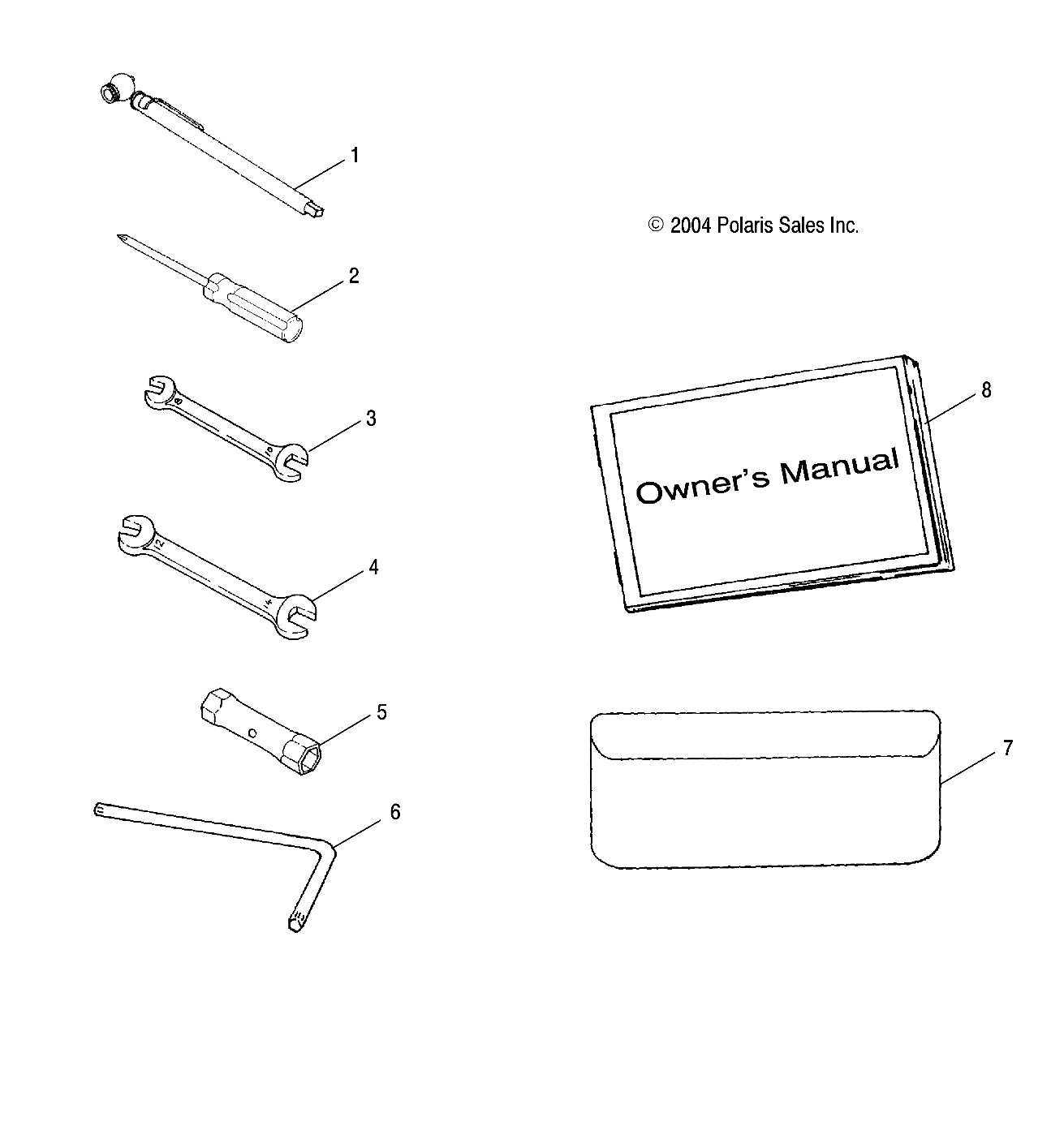REFERENCES TROUSSE A OUTILS POUR SPORTSMAN 700 2005