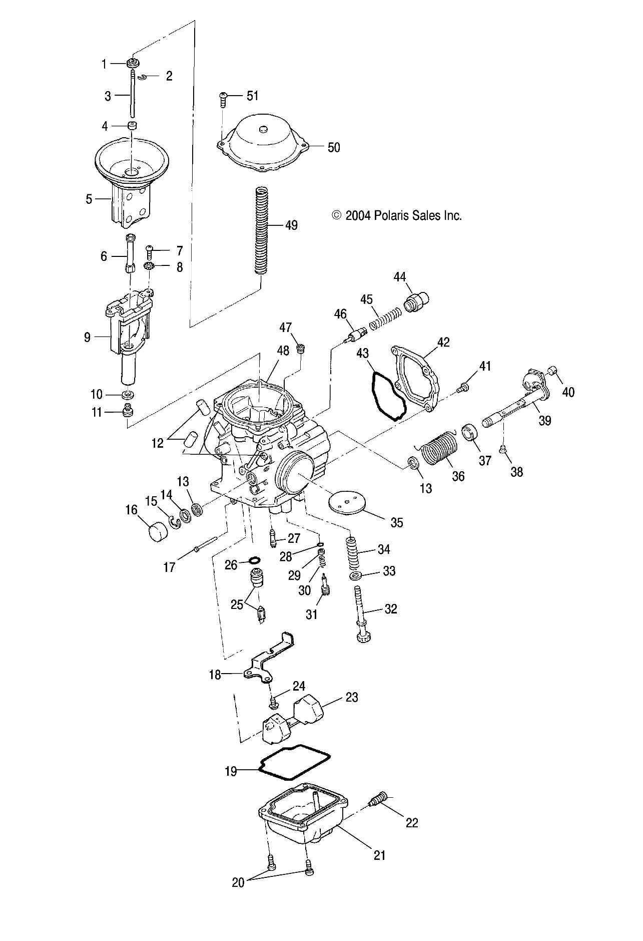 MOTEUR CARBURATEUR POUR A04CH59AF SPORTSMAN 600 2004