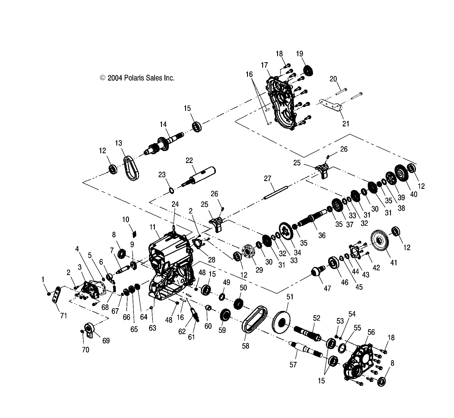 TRANSMISSION BOITE DE VITESSE POUR A04CH68AUCU SPORTSMAN 700 2004