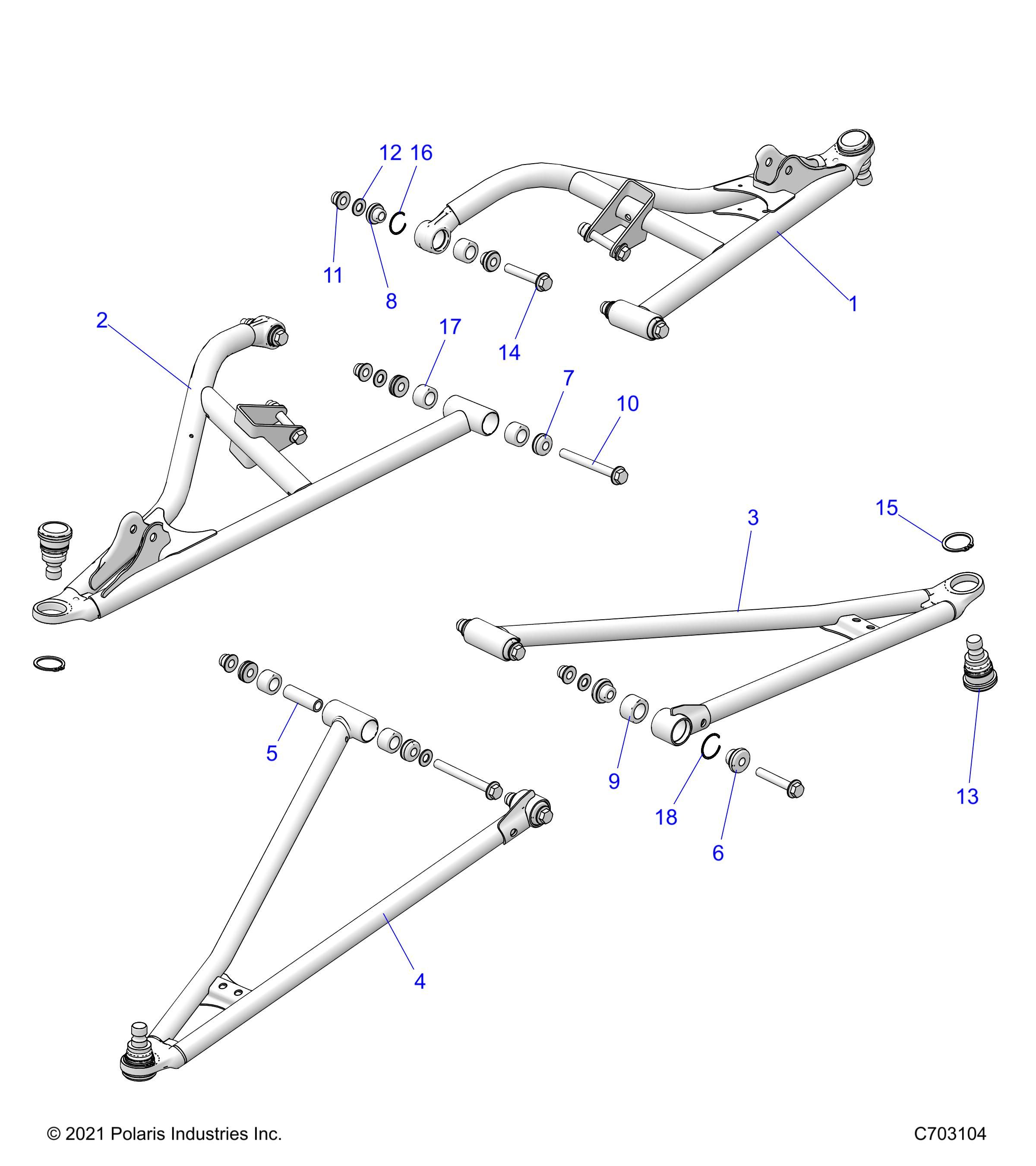 SUSPENSION FRONT CONTROL ARMS POUR RZR XP 1000 PREMIUM 2024