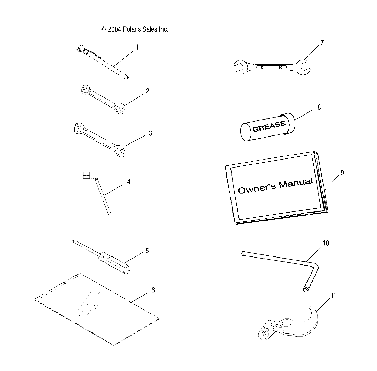 REFERENCES TROUSSE A OUTILS POUR ATP 330 4X4 2005