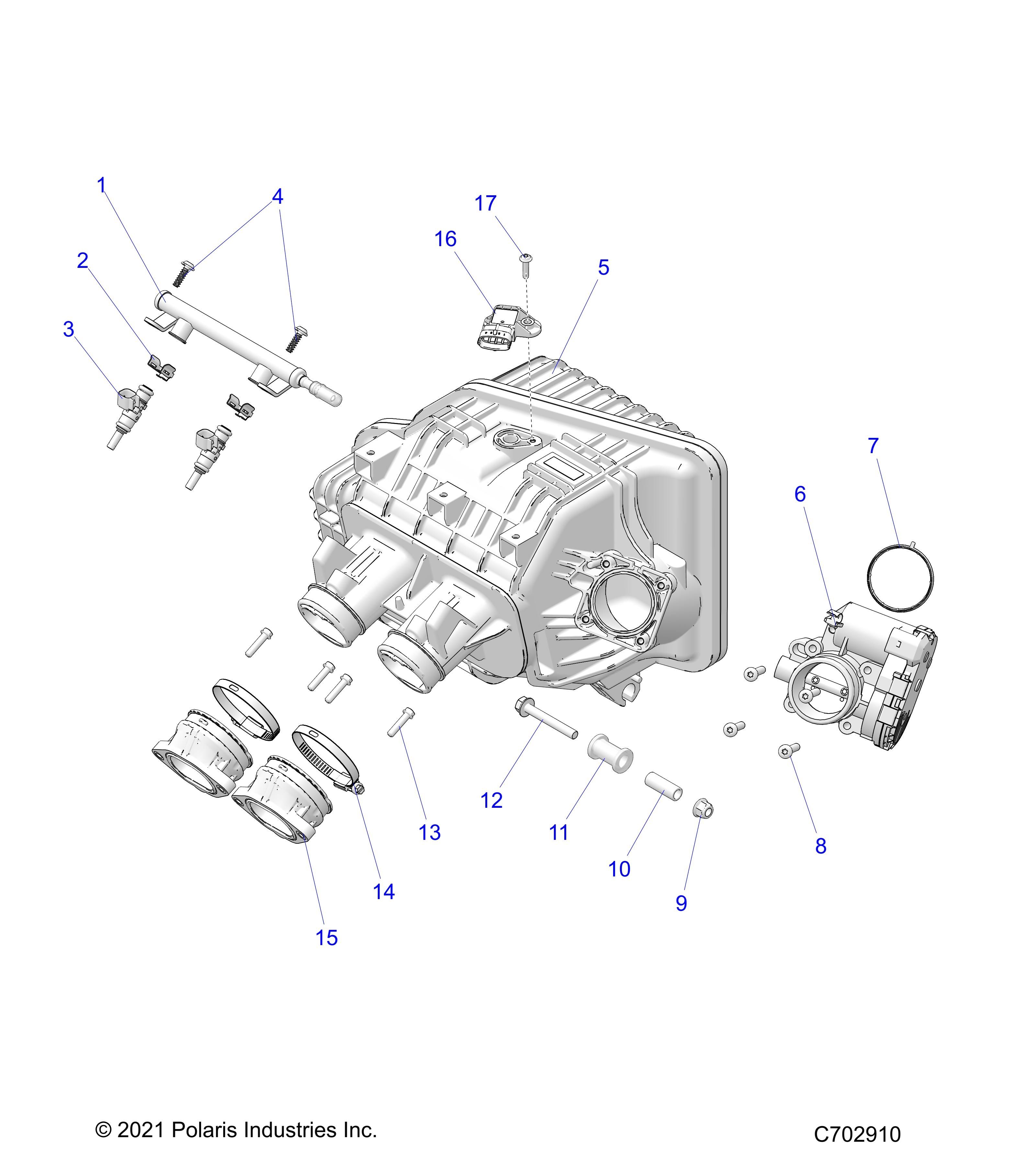 MOTEUR COLLECTEUR DADMISSION CORPS DE PAPILLON RAIL DE CARBURANT POUR RZR XP1000 SPORT EUZUGTRCTR 2025
