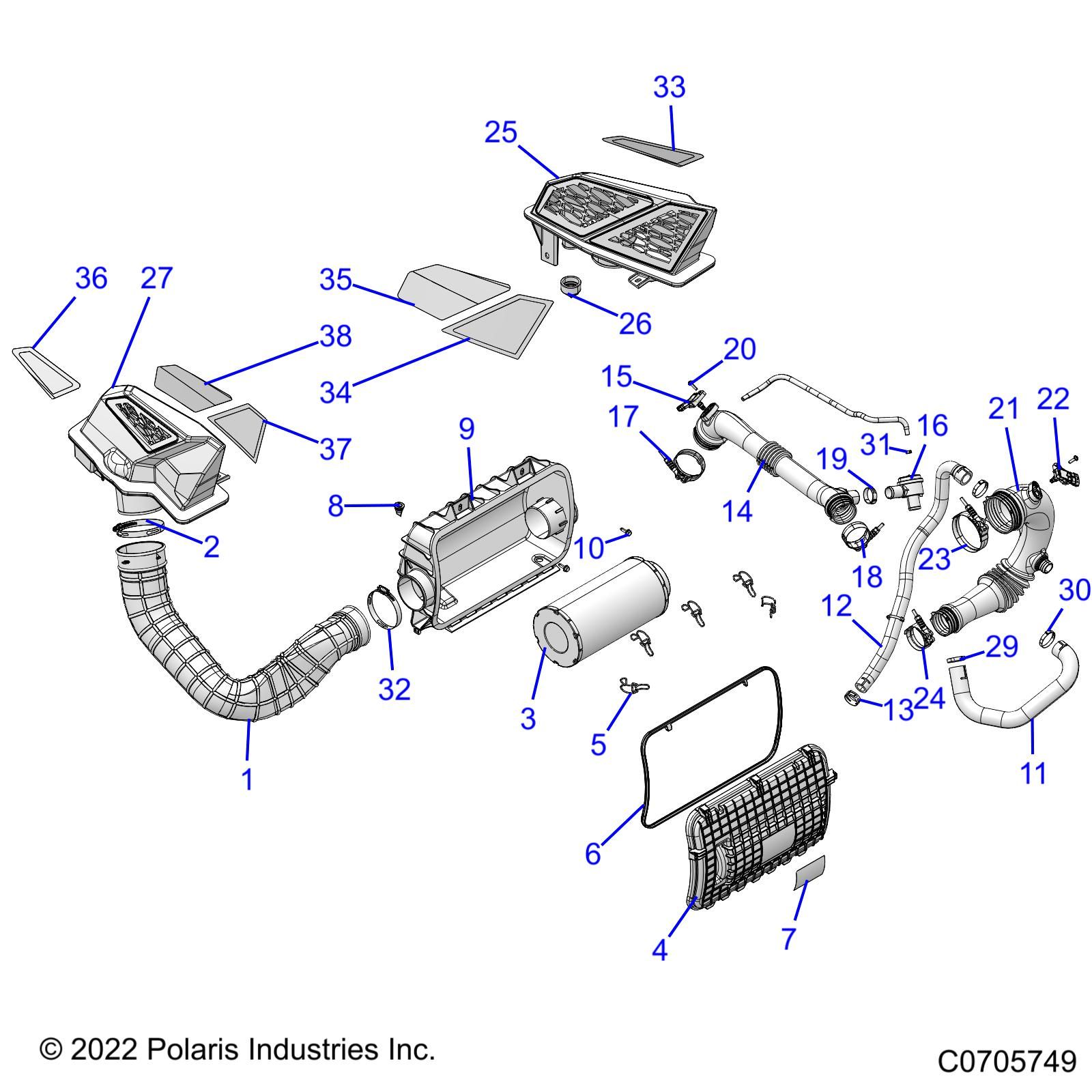 MOTEUR SYSTEME DADMISSION DAIR POUR RZR PRO XP 4 ULTIMATE ROCKFORD LE 2022