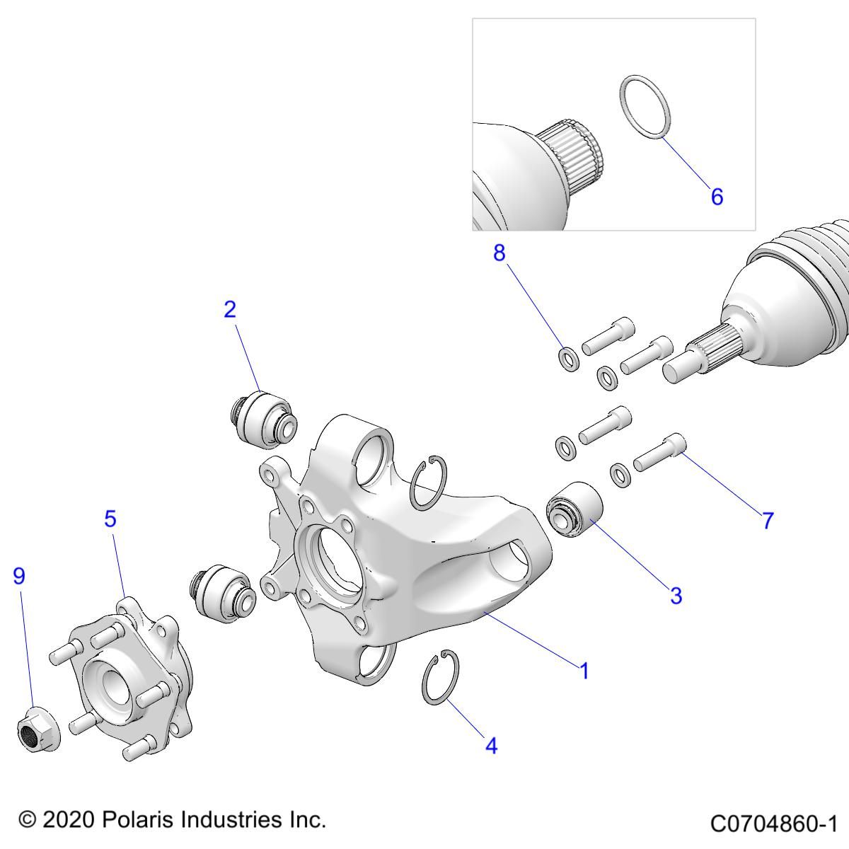 SUSPENSION REAR CARRIER AND HUB POUR RZR TURBO R 4 ULTIMATE 2024
