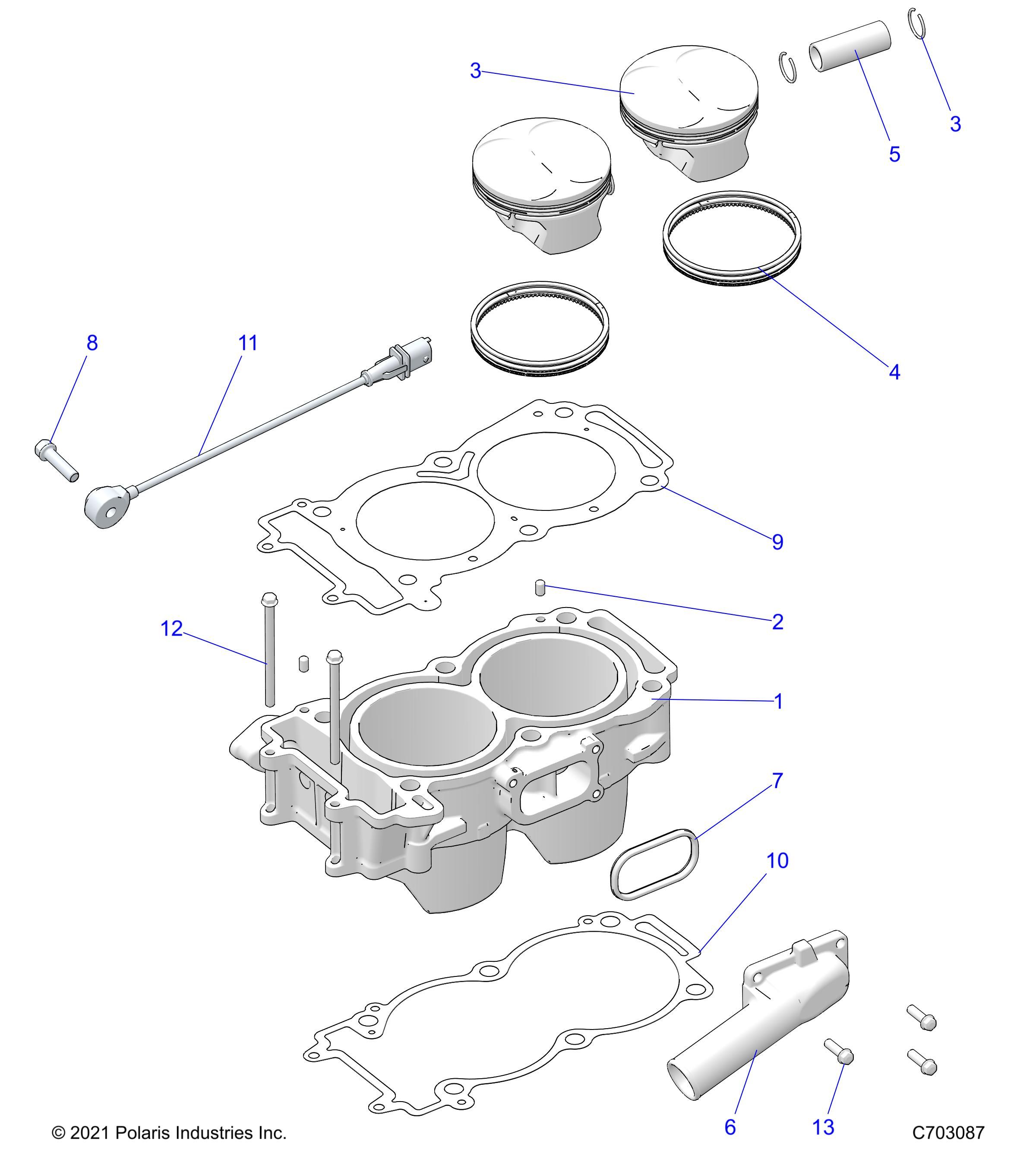 MOTEUR CYLINDRE ET PISTON POUR RZR XP 4 1000 PREMIUM EVAP R01 2024