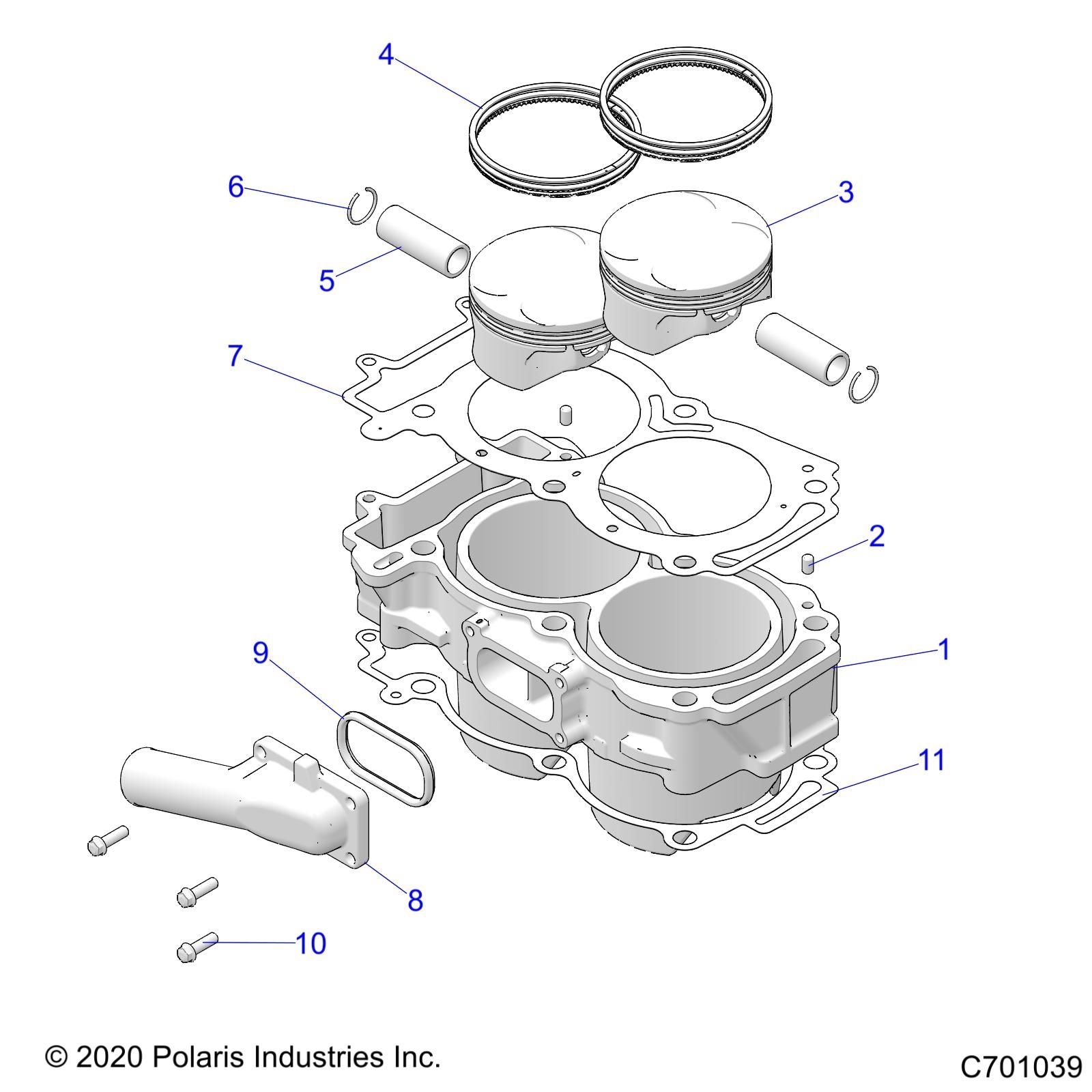 MOTEUR CYLINDRE ET PISTON POUR RZR XP 4 1000 PREMIUM RIDE COMMAND 2023