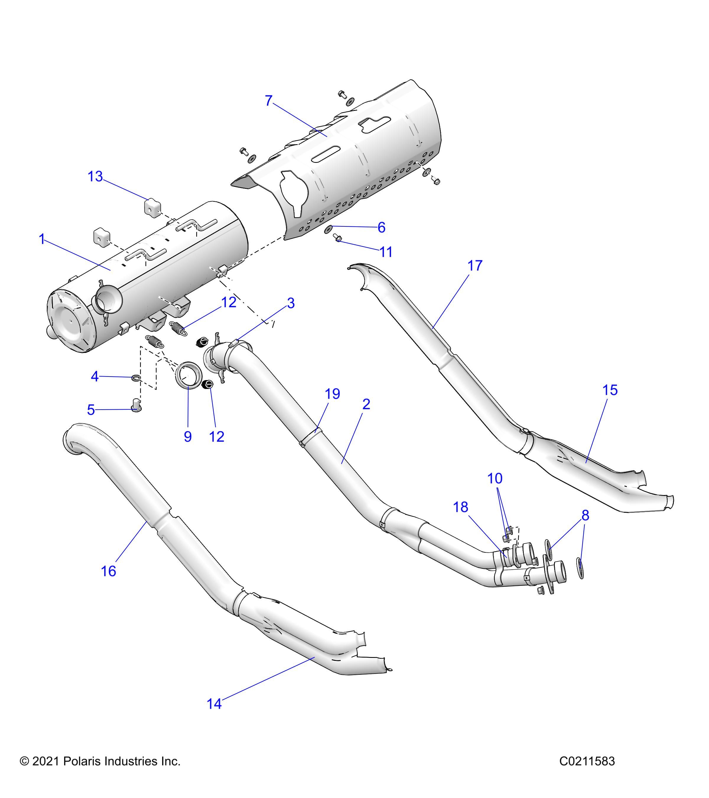 MOTEUR ECHAPPEMENT POUR SPORTSMAN TOURING 850 48 R01 2023