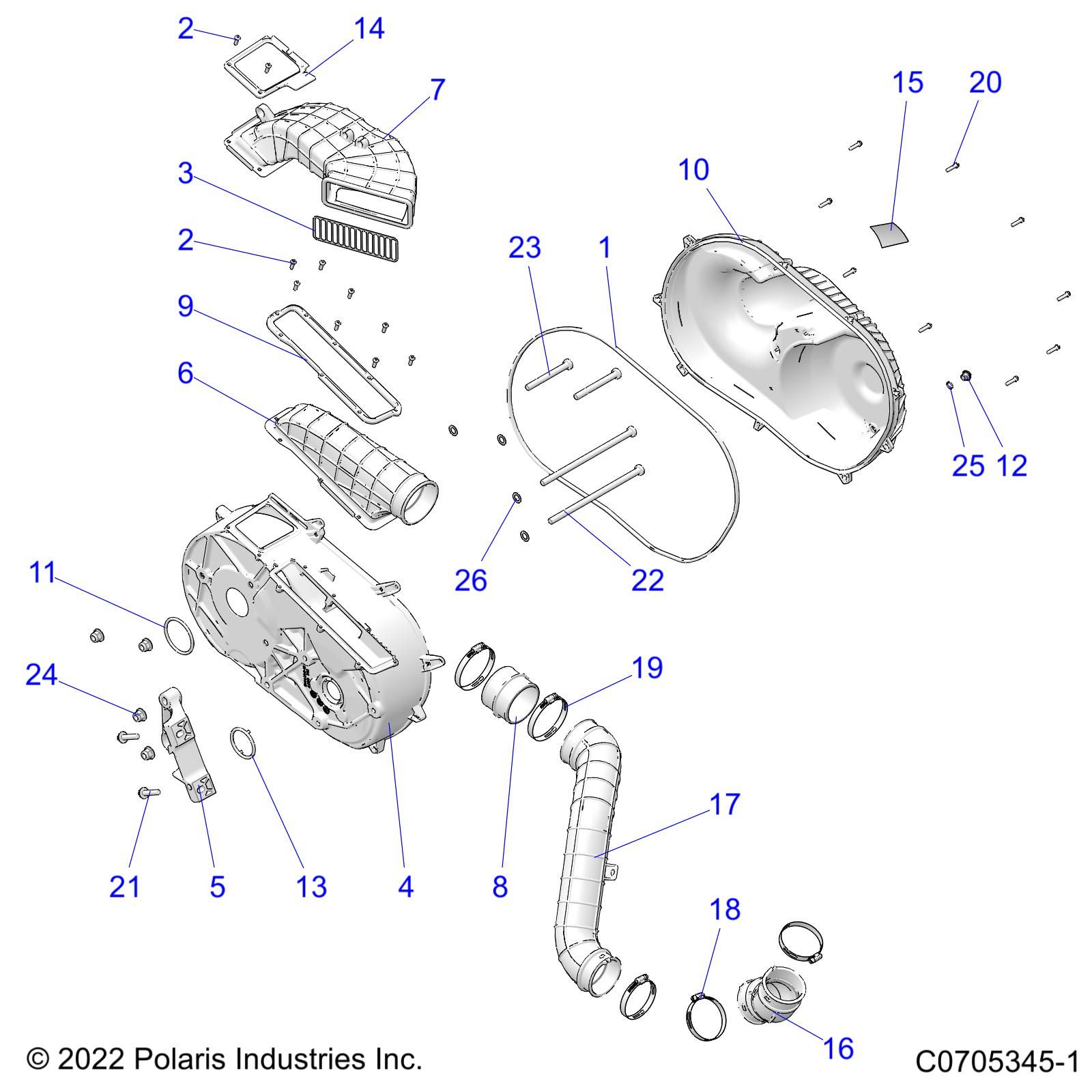 TRANSMISSION CARTER DEMBRAYAGE POUR RANGER XP 1000 BIG GAME EVAP 2022