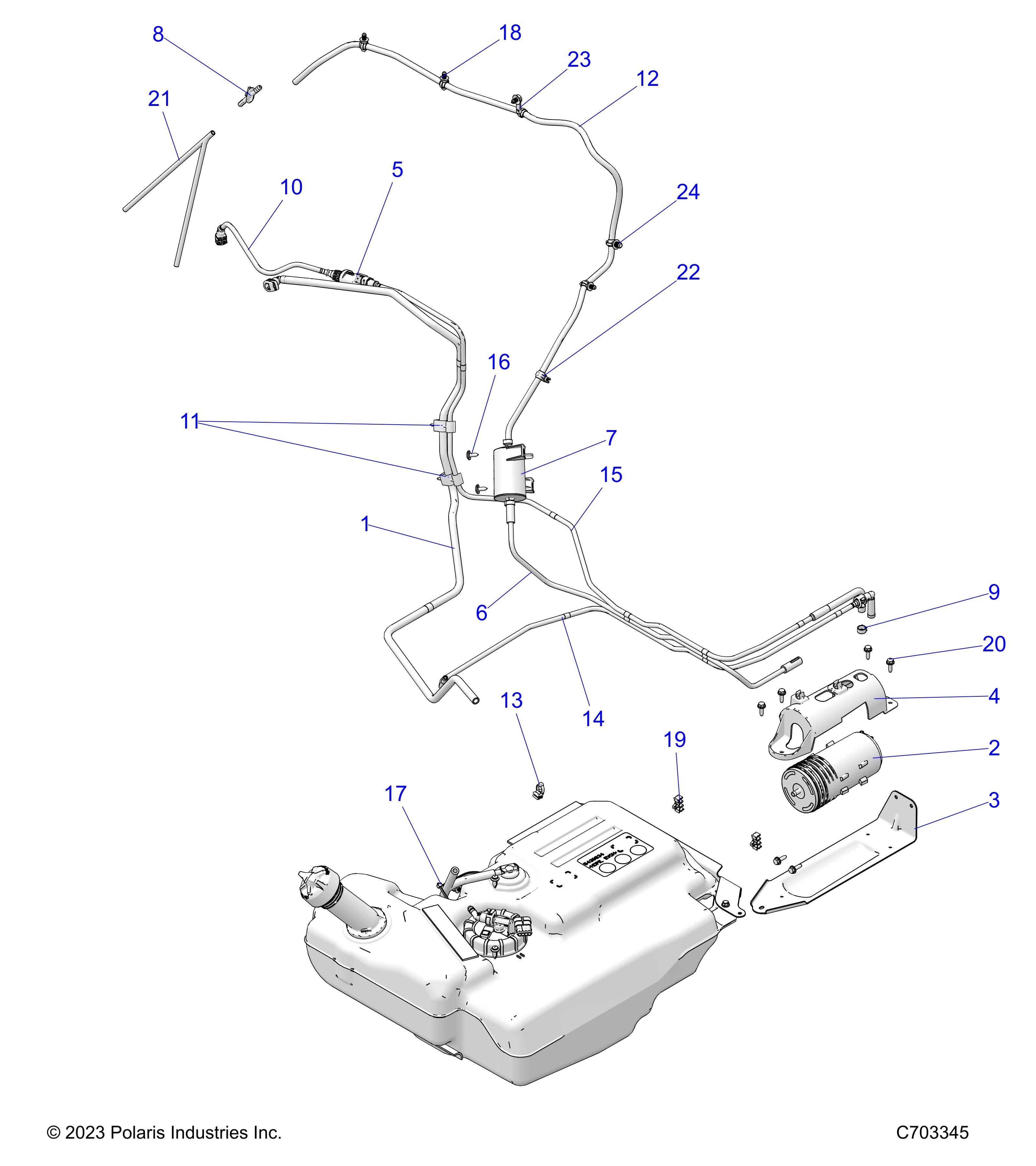 FUEL SYTEMS FUEL LINES EVAP POUR RZR XP 1000 PREMIUM R01 2024