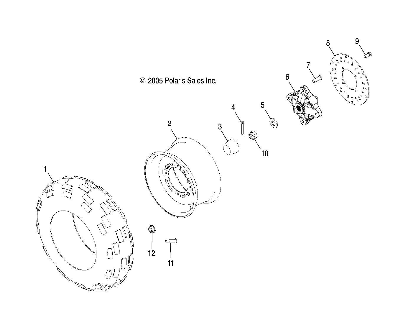 ROUES PNEU AVANT ET DISQUE DE FREIN POUR SPORTSMAN 500 HO INTL 2010