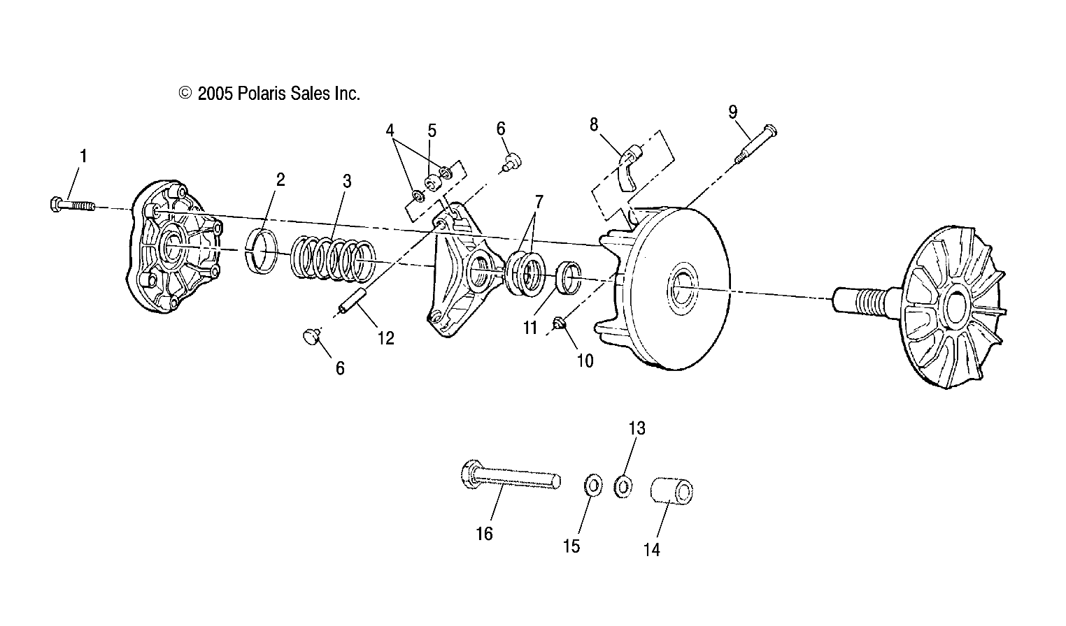 TRANSMISSION EMBRAYAGE POUR SPORTSMAN 500 EFI 2007