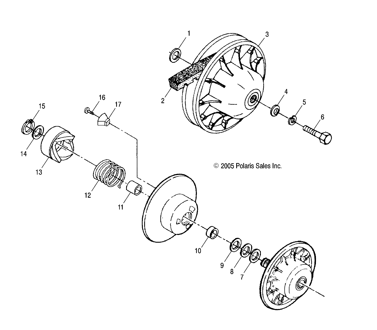 TRANSMISSION EMBRAYAGE POUR SPORTSMAN 450 2007