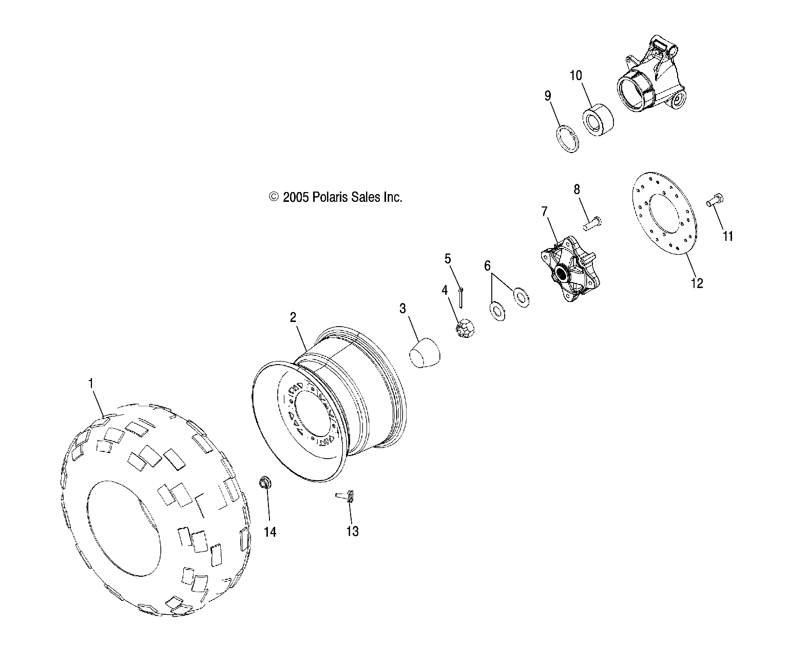 ROUES ROUE ARRIERE POUR SPORTSMAN X2 2006