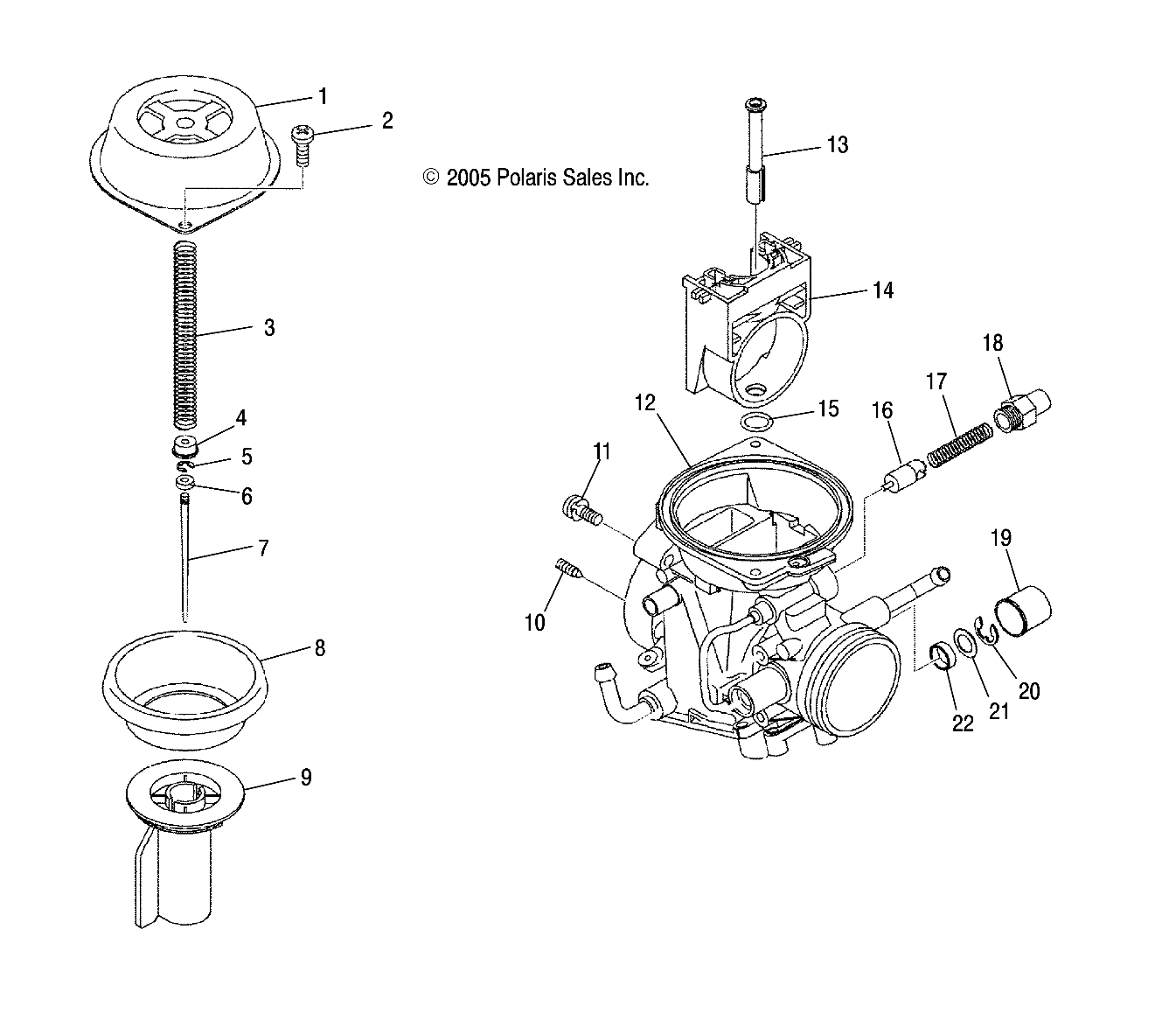 MOTEUR CARBURATEUR SUPERIEUR POUR SPORTSMAN 500 HO INTL 2006