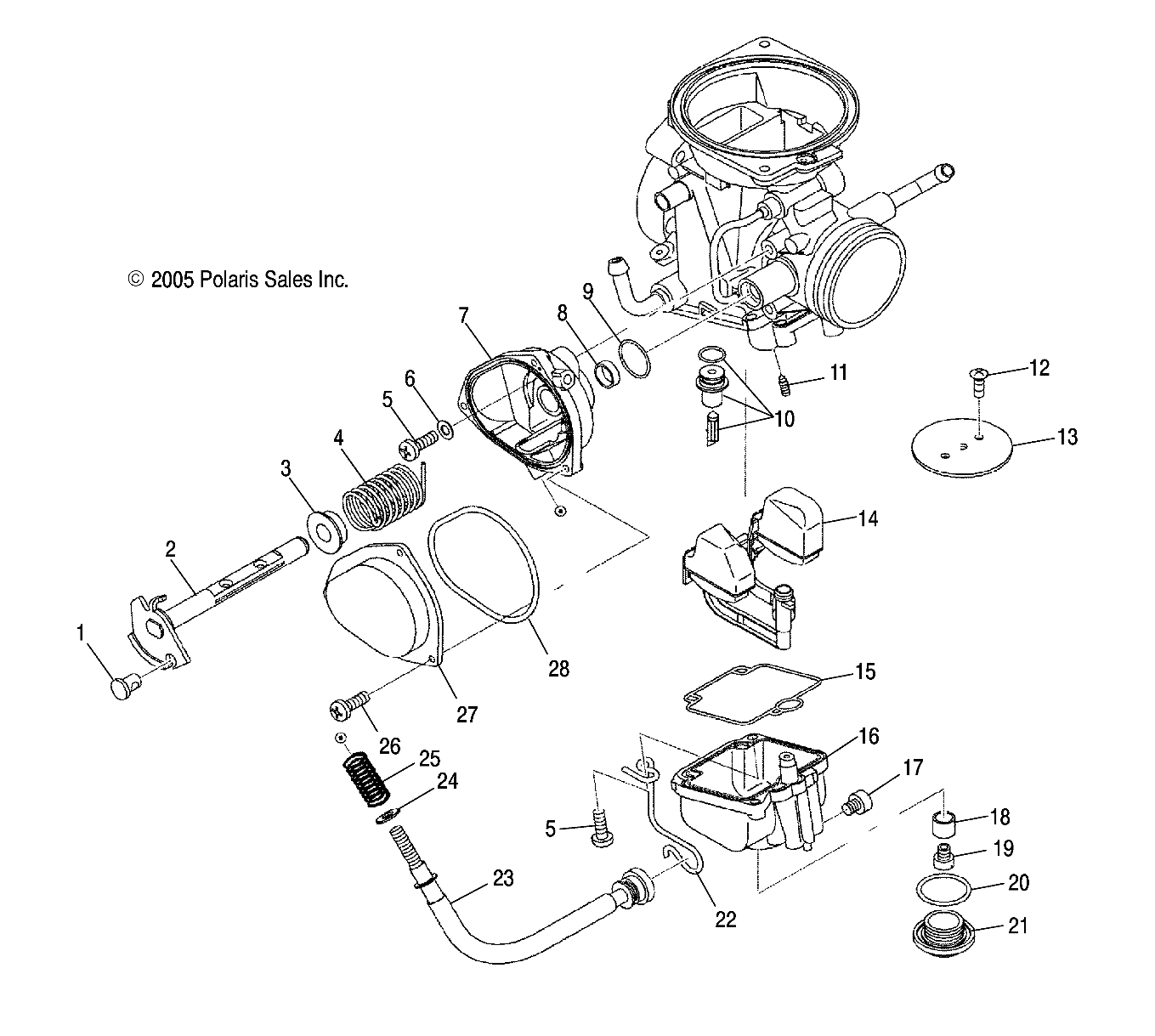 MOTEUR CARBURATEUR INFERIEUR POUR SPORTSMAN 500 HO 2013