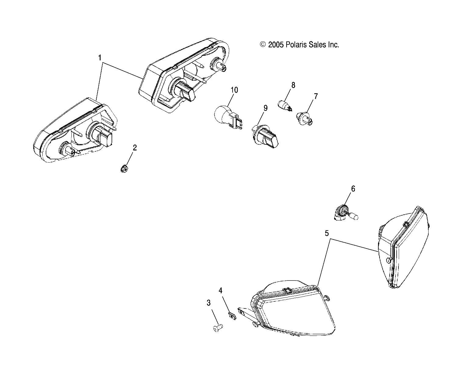 ELECTRIQUE FEUX ARRIERE  PHARES POUR SPORTSMAN 700 EFI 2006