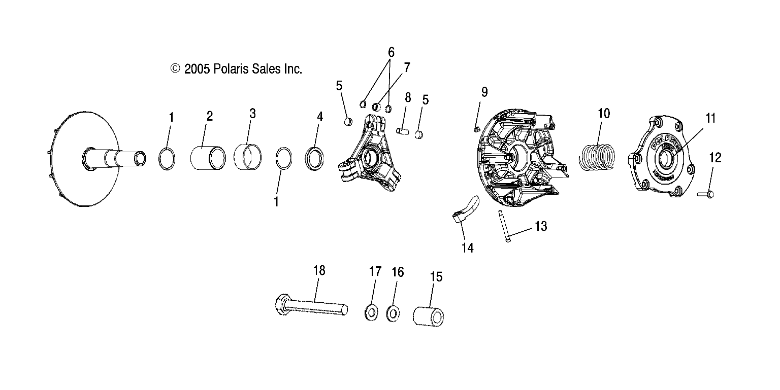 TRANSMISSION EMBRAYAGE POUR SPORTSMAN 500 EFI INTL 2007