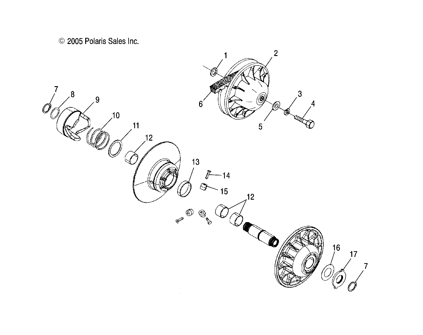 TRANSMISSION EMBRAYAGE POUR SPORTSMAN X2 500 EFI 2007