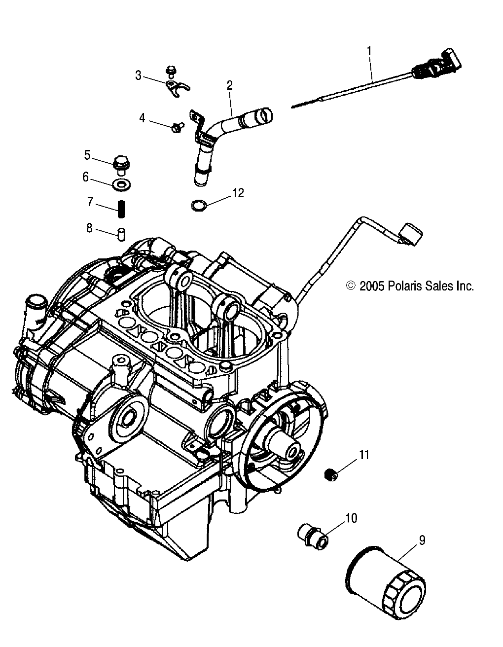 MOTEUR JAUGE A HUILE ET FILTRE A HUILE POUR A04CH68AUCU SPORTSMAN 700 2004